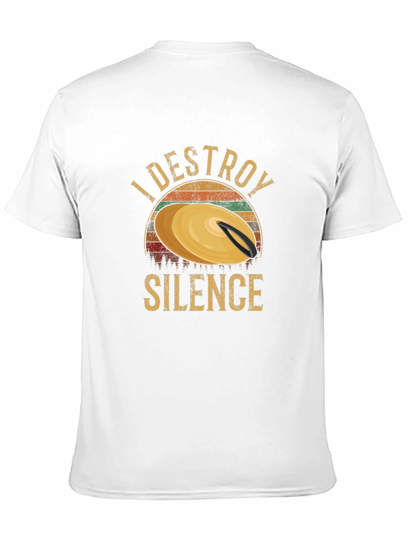 Black I Destroy Silence Drummer T-Shirt view 11