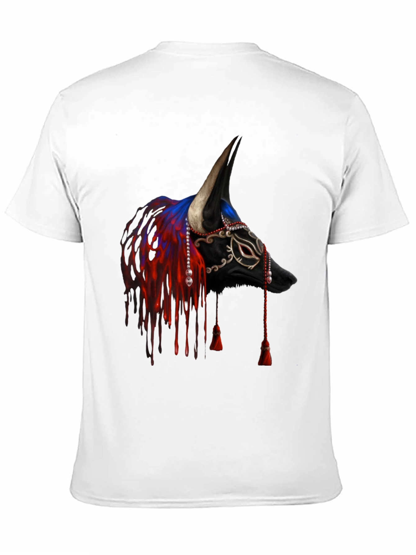Black Black Bull Mask T-Shirt - Unique Graphic Tee view 11