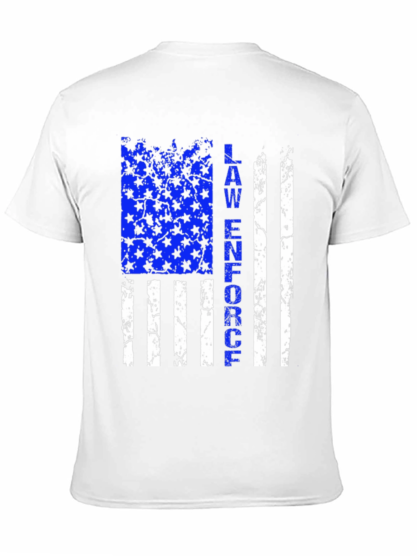 Black Law Enforcement Flag Graphic T-Shirt - Thin Blue Line Support view 11