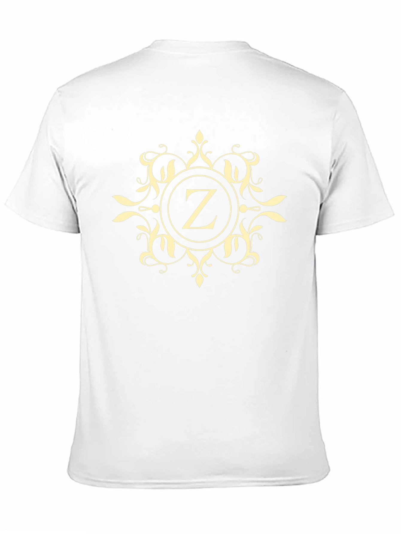 Black Monogrammed 'Z' Black T-Shirt - Elegant Floral Design view 11
