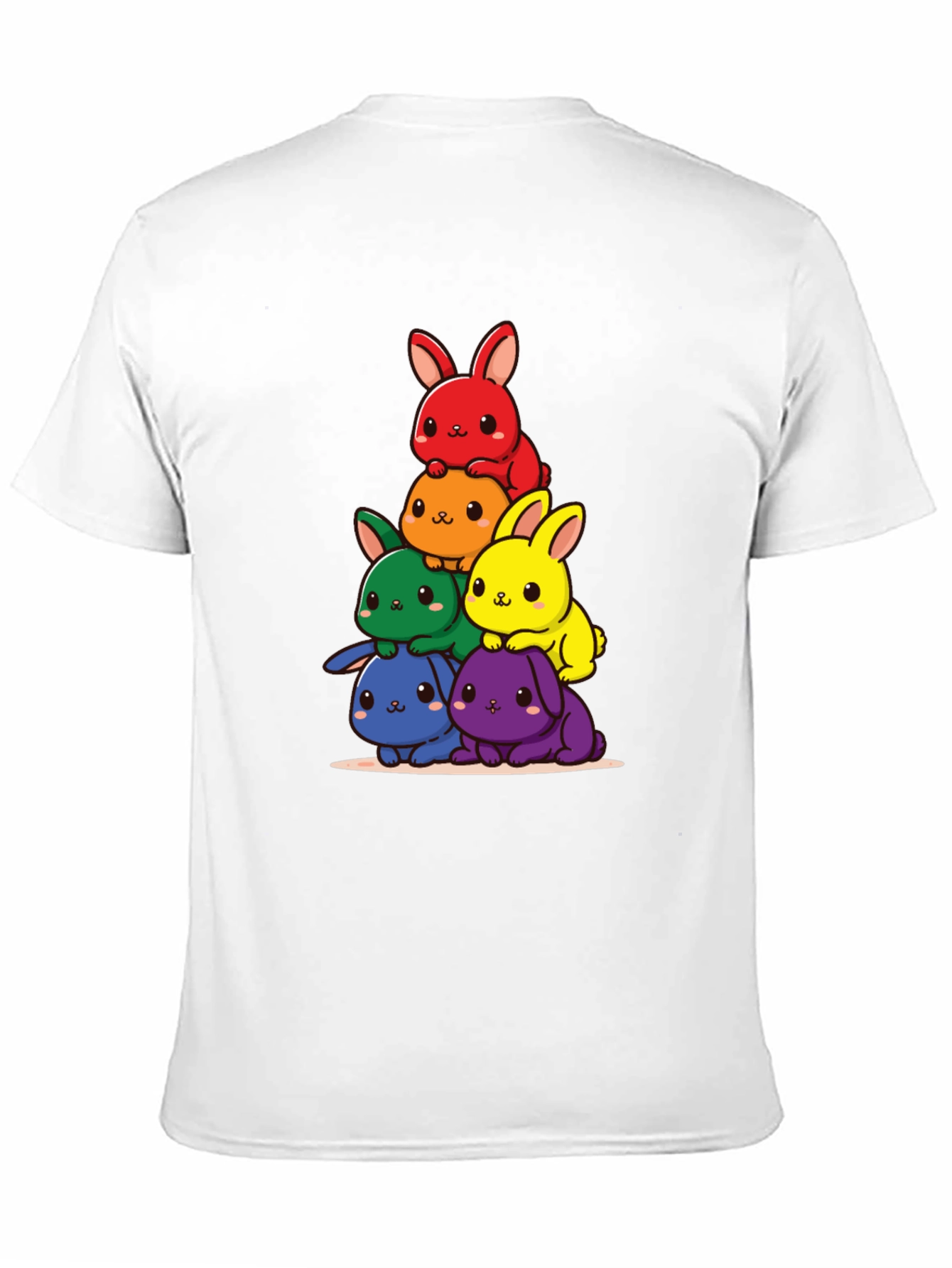 Black Rainbow Bunny Stack T-Shirt view 11