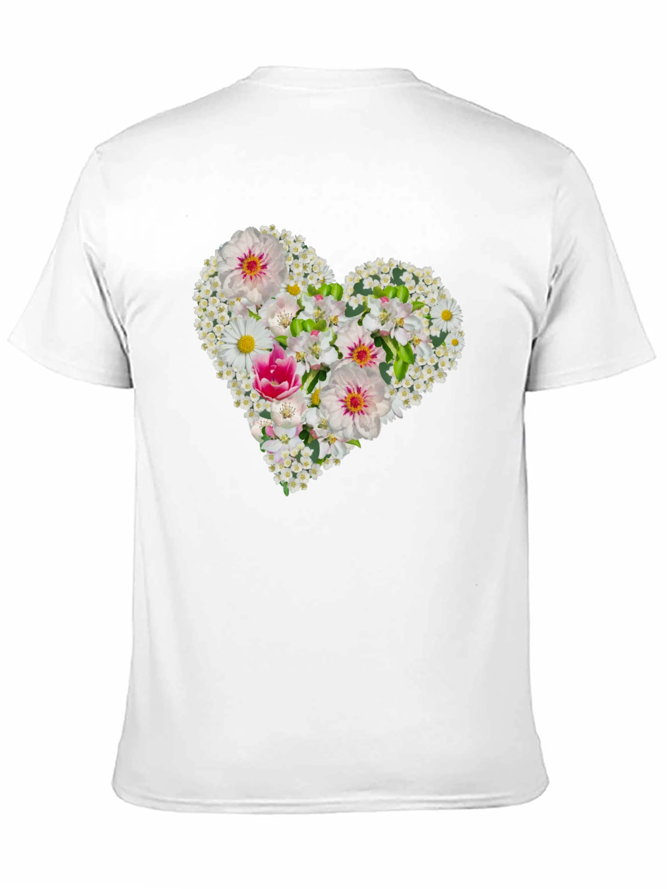Black Floral Heart Tee - Black Cotton Graphic T-Shirt view 11
