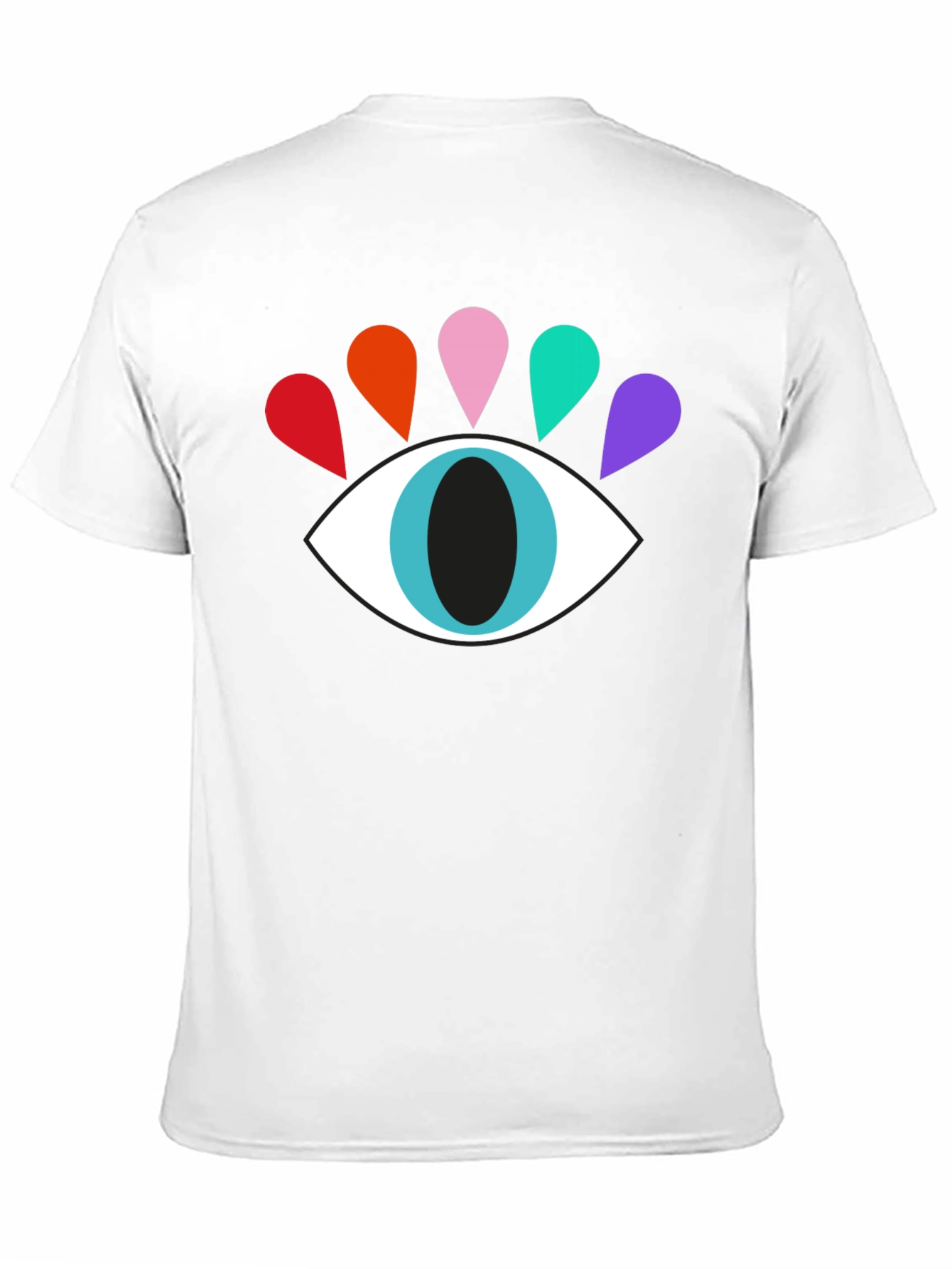 Black Colorful Eye Graphic Tee - Modern Casual Style view 11