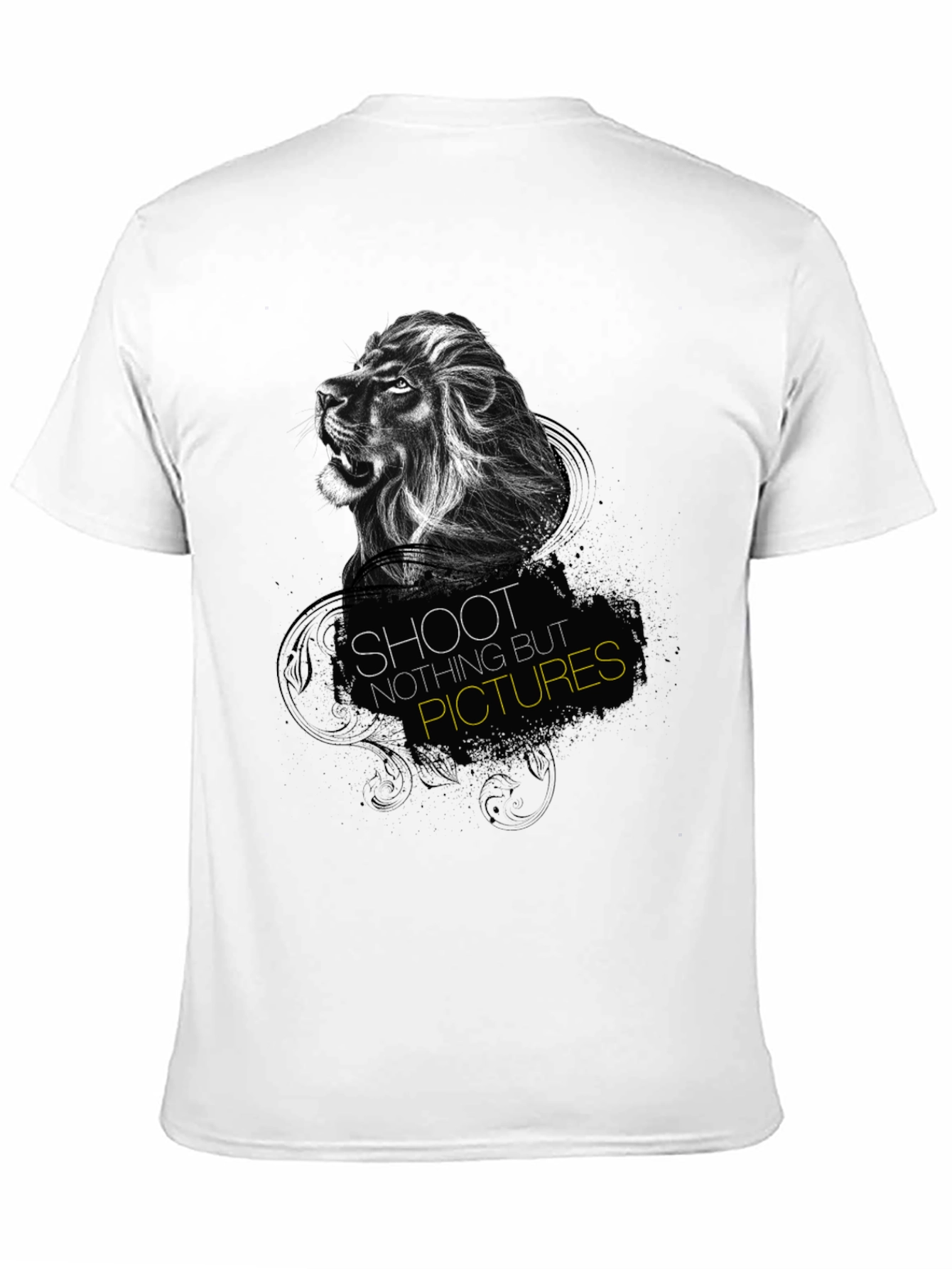 Black Lion Graphic Print Black T-Shirt - "Shoot Nothing But Pictures" view 11