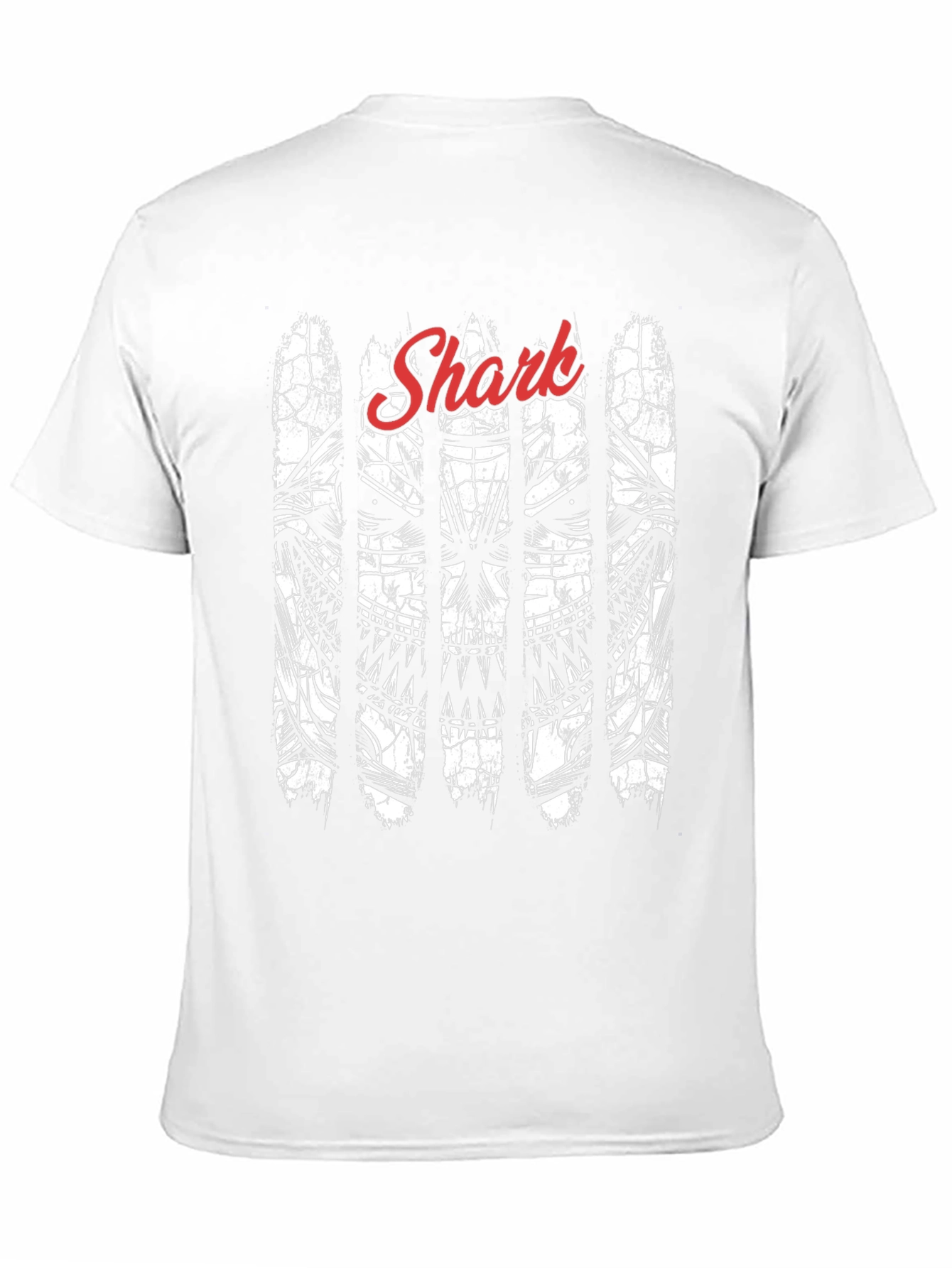 Black Men's Black T-Shirt with Shark Graphic view 11