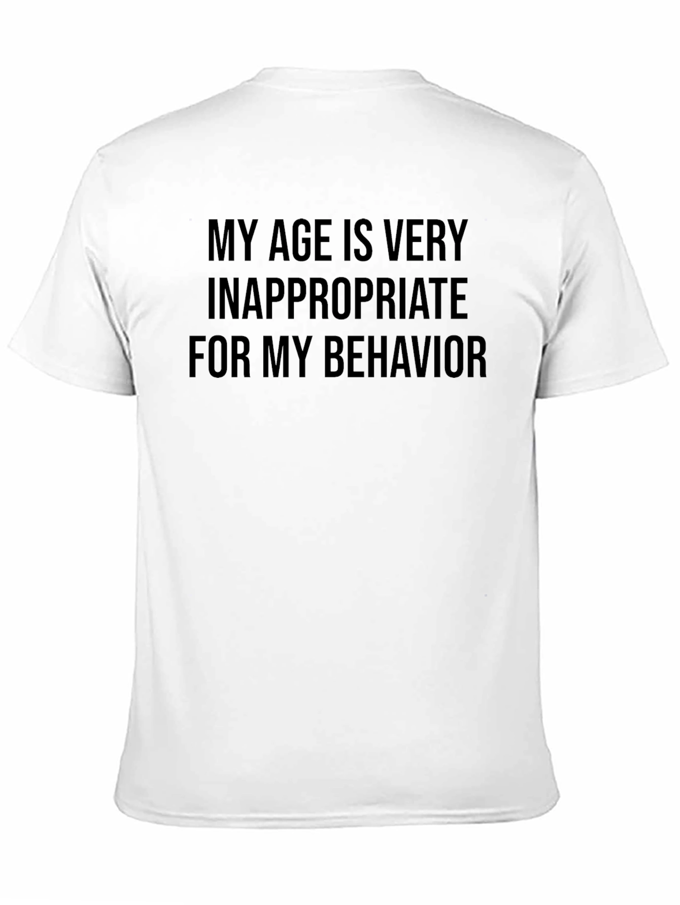 Black Inappropriate Age Graphic Tee - Black Cotton Blend Shirt view 11