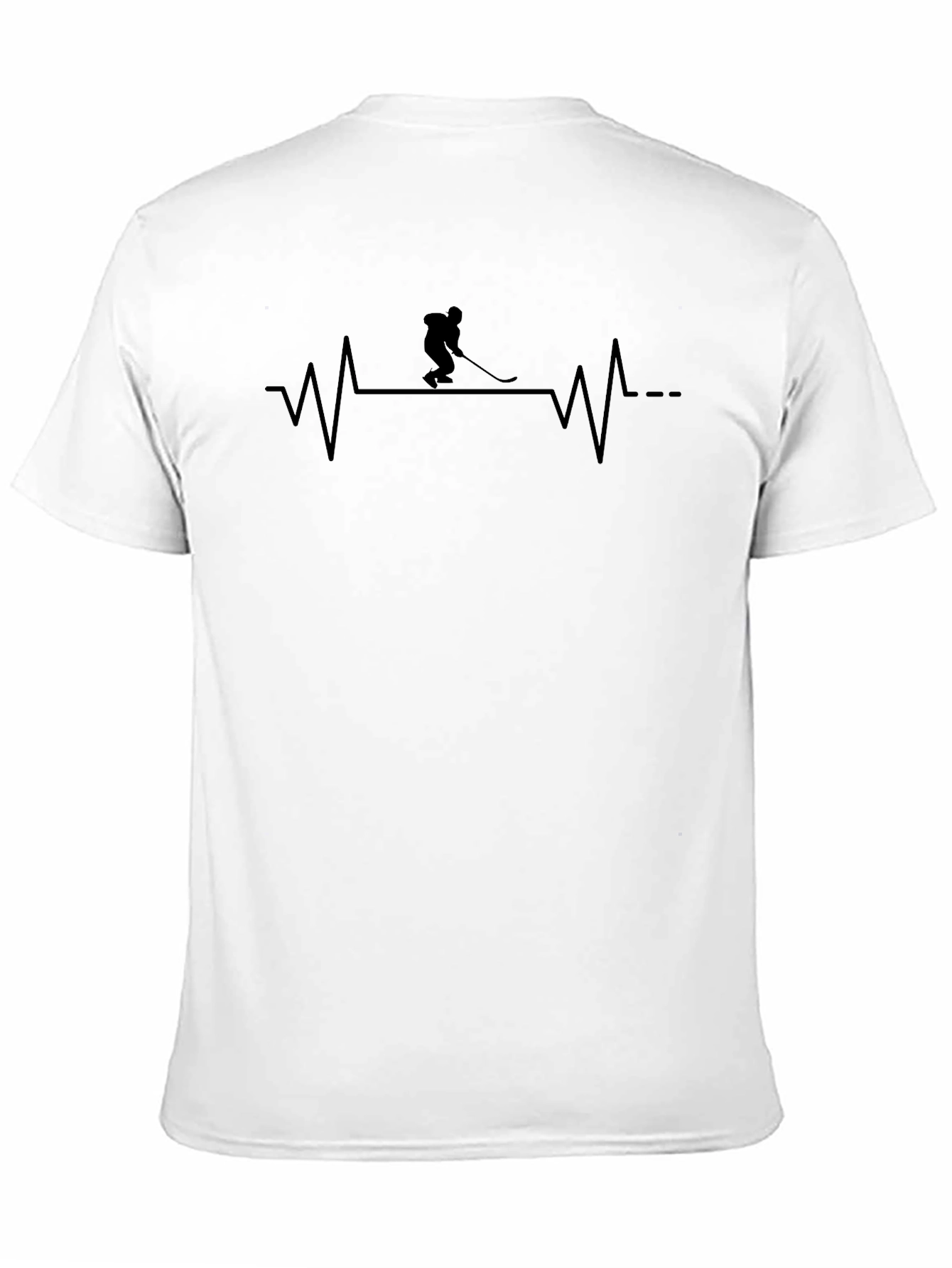 Black Hockey Heartbeat T-Shirt - Black view 11