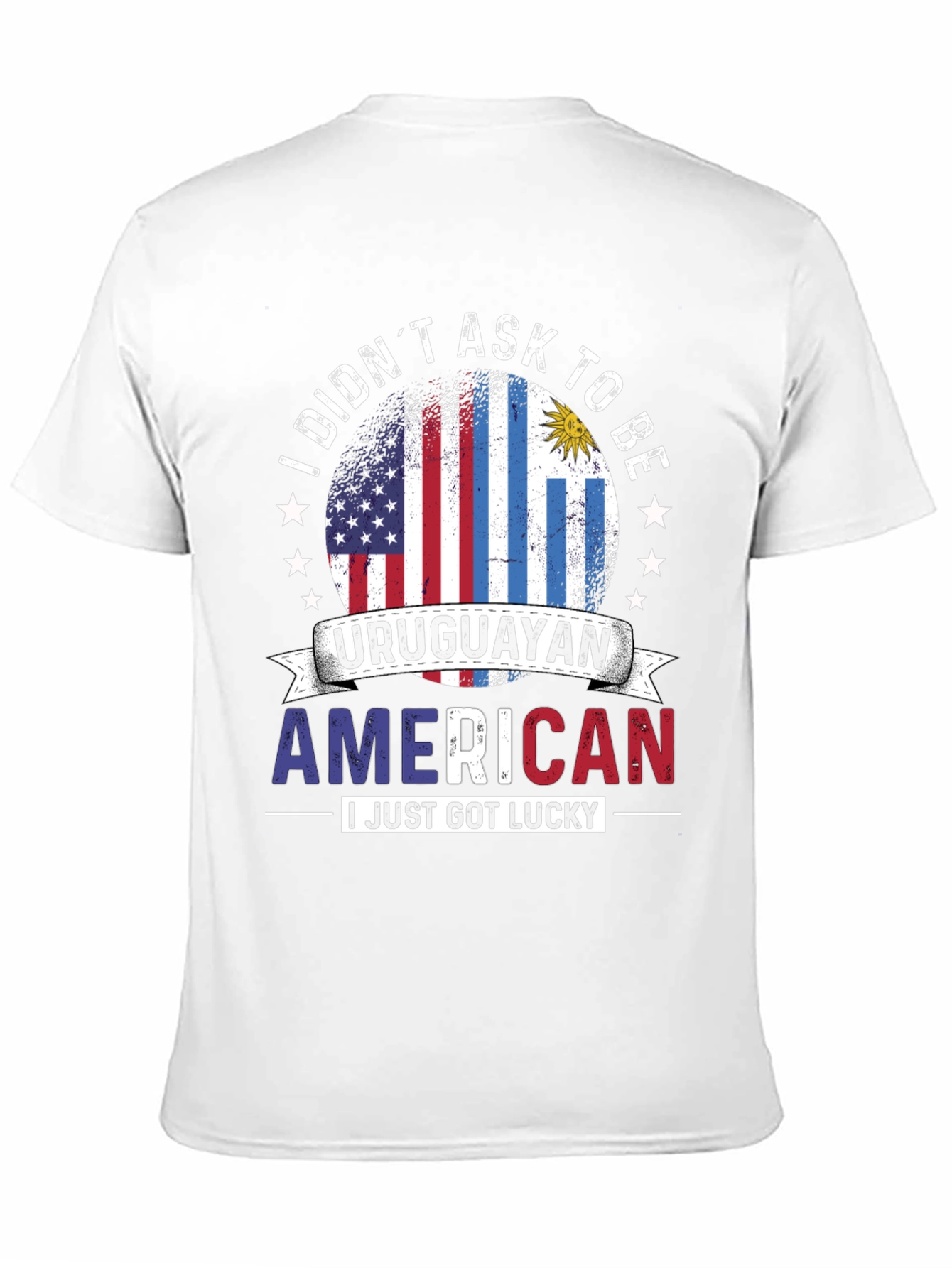 Black Uruguayan American Pride T-Shirt view 11