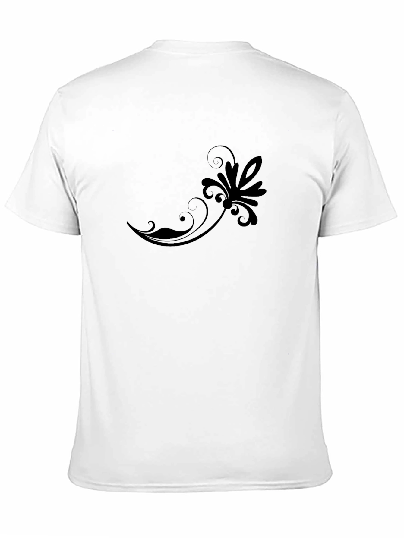 Elegant Black Floral Swirl T-Shirt - 11