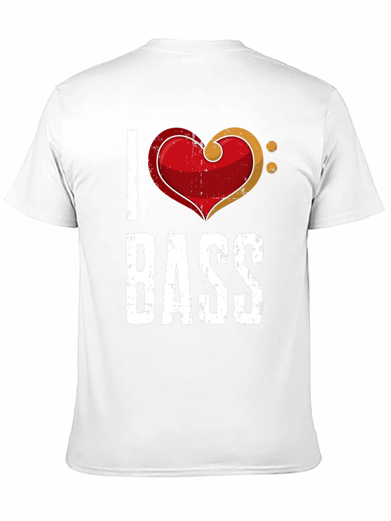 Black I Love Bass T-Shirt - Music Heart Tee view 11