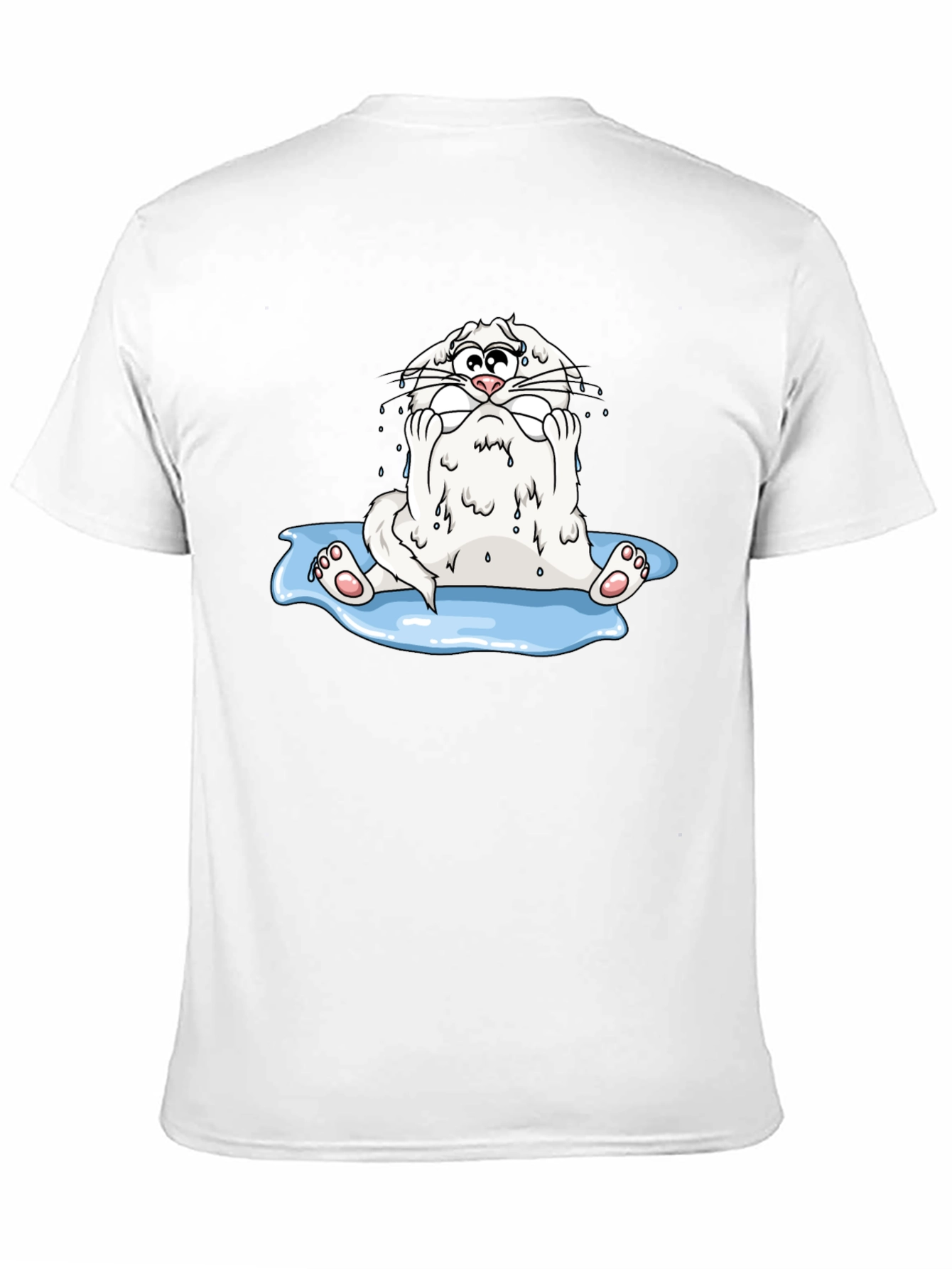 Black Funny Cartoon Cat Black T-Shirt view 11