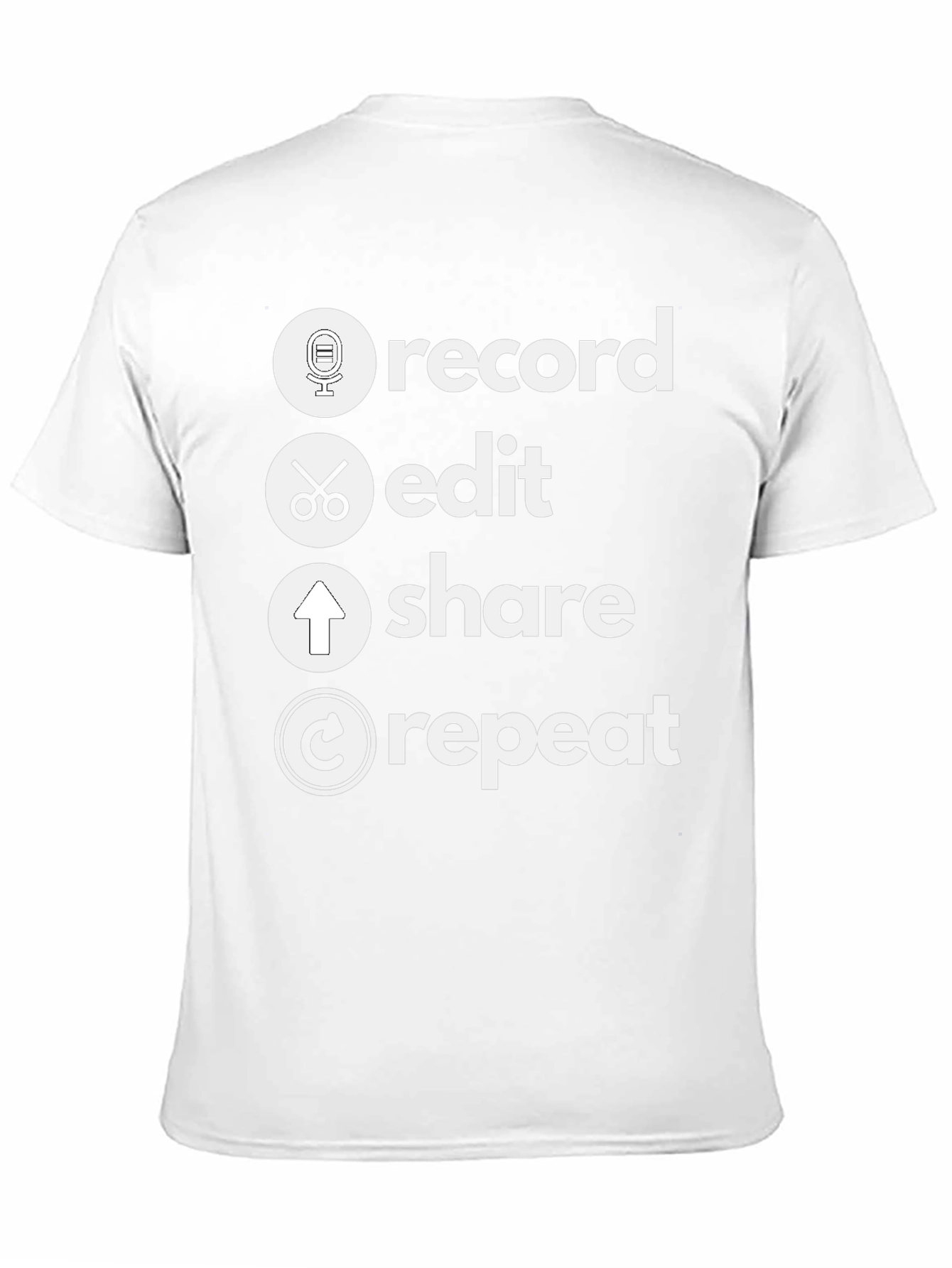 Black Record, Edit, Share, Repeat T-Shirt - Musician's Tee view 11