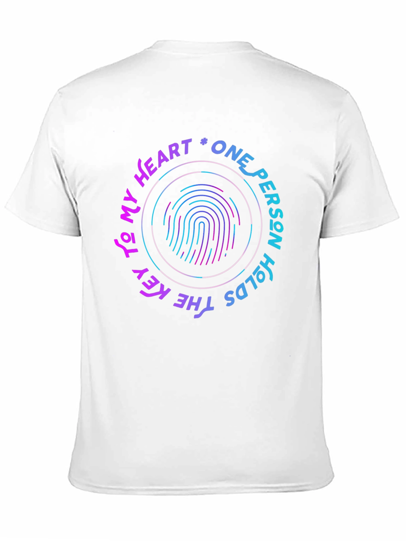 Black One Person Holds the Key Heart T-Shirt view 11