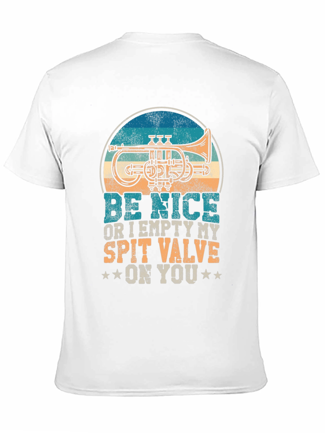 Black Be Nice or Empty My Spit Valve Trumpet T-Shirt view 11