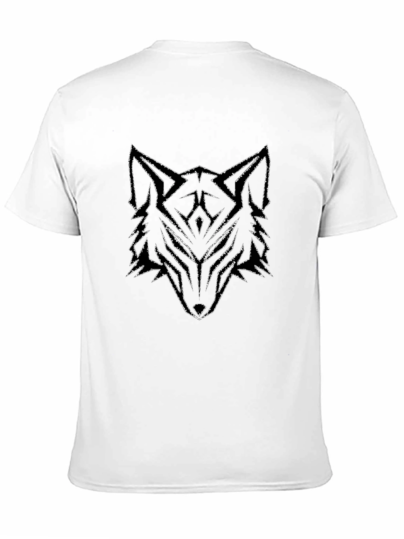 Black Geometric Wolf Graphic Tee - Black T-Shirt view 11