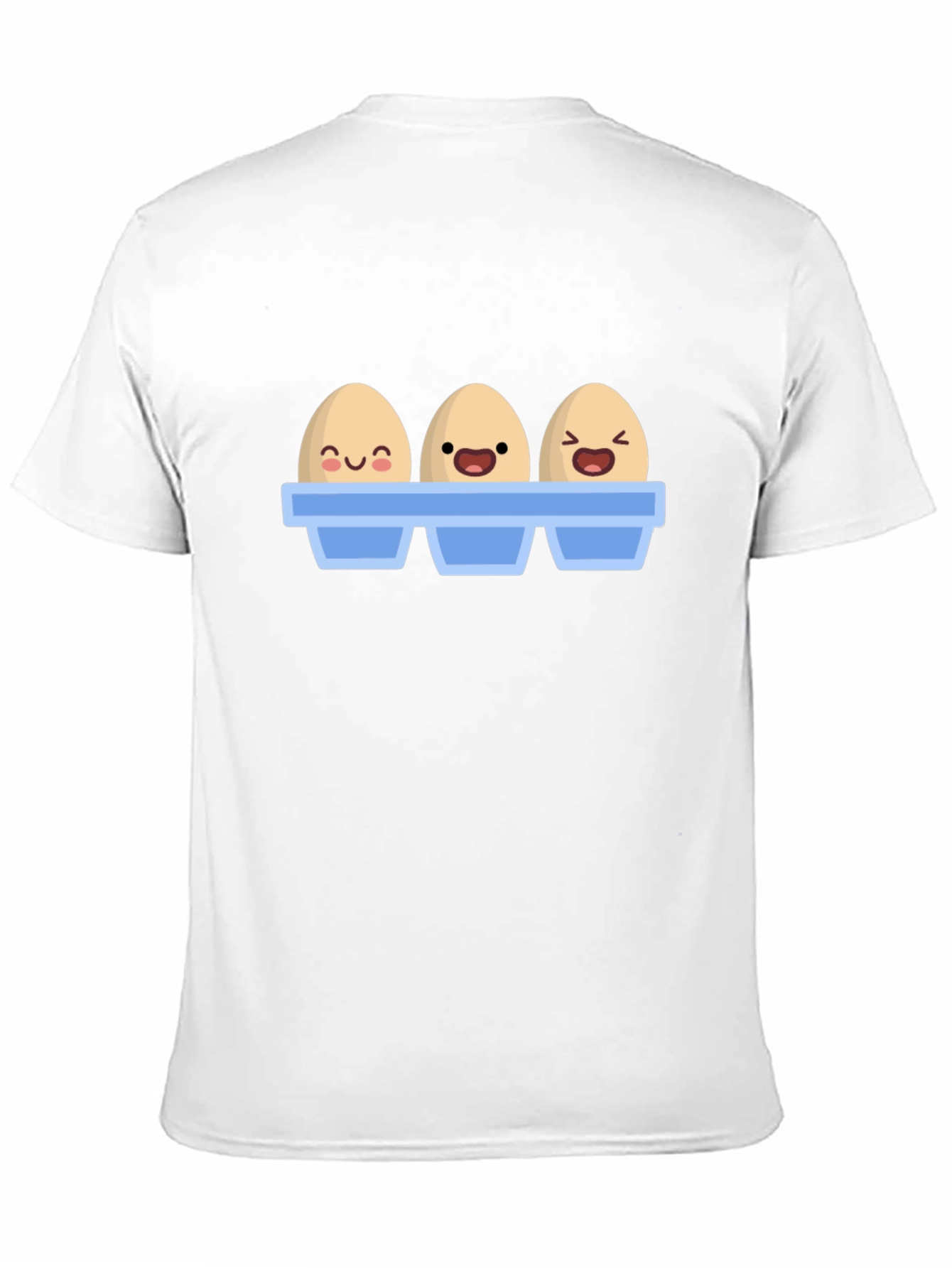 Black Funny Cartoon Eggs T-Shirt, Novelty Graphic Tee view 11