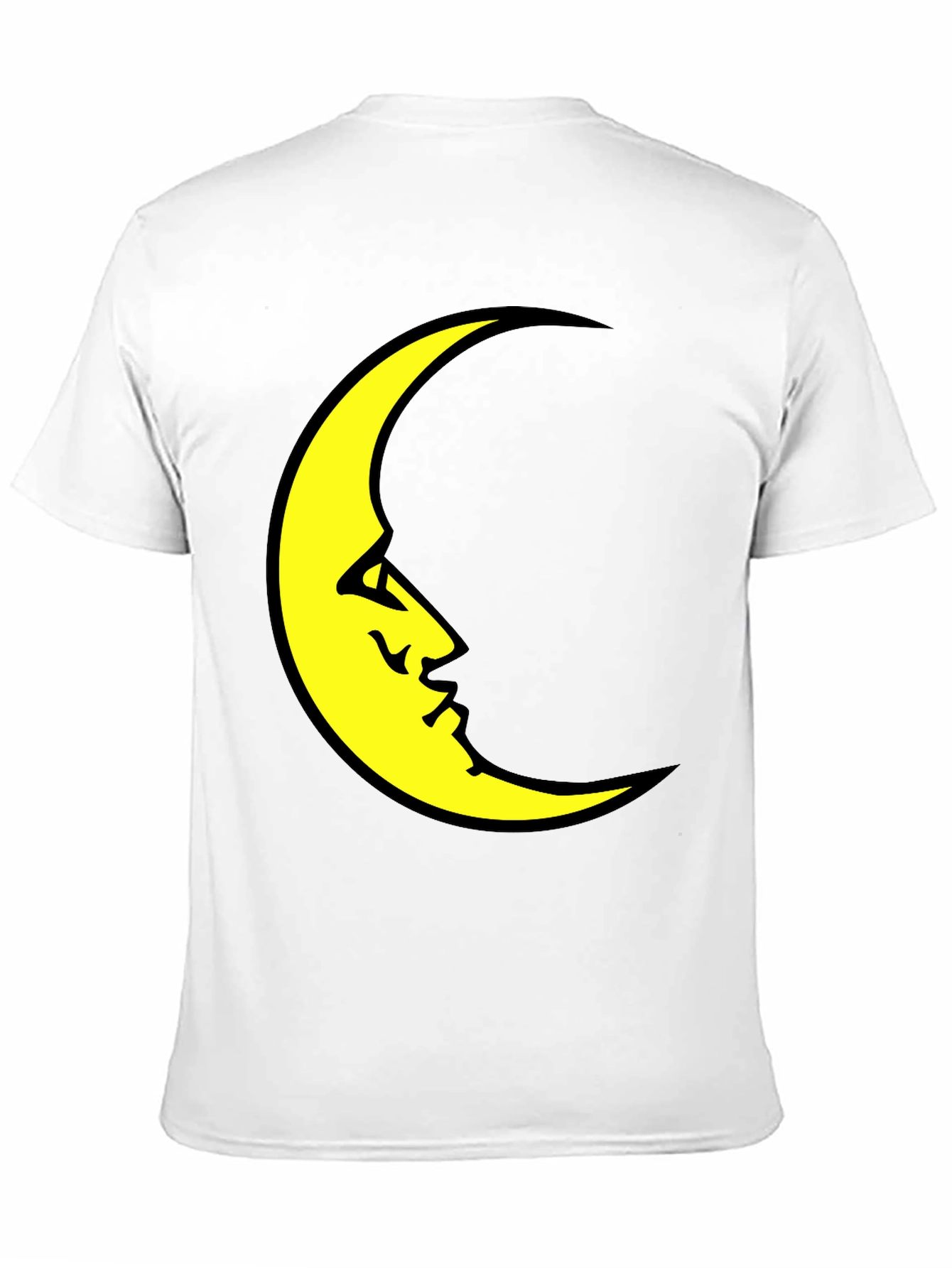 Black Crescent Moon Face Black T-Shirt view 11