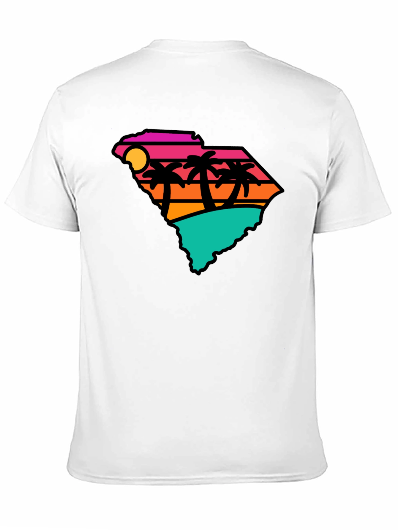 Black South Carolina Retro Beach T-Shirt view 11