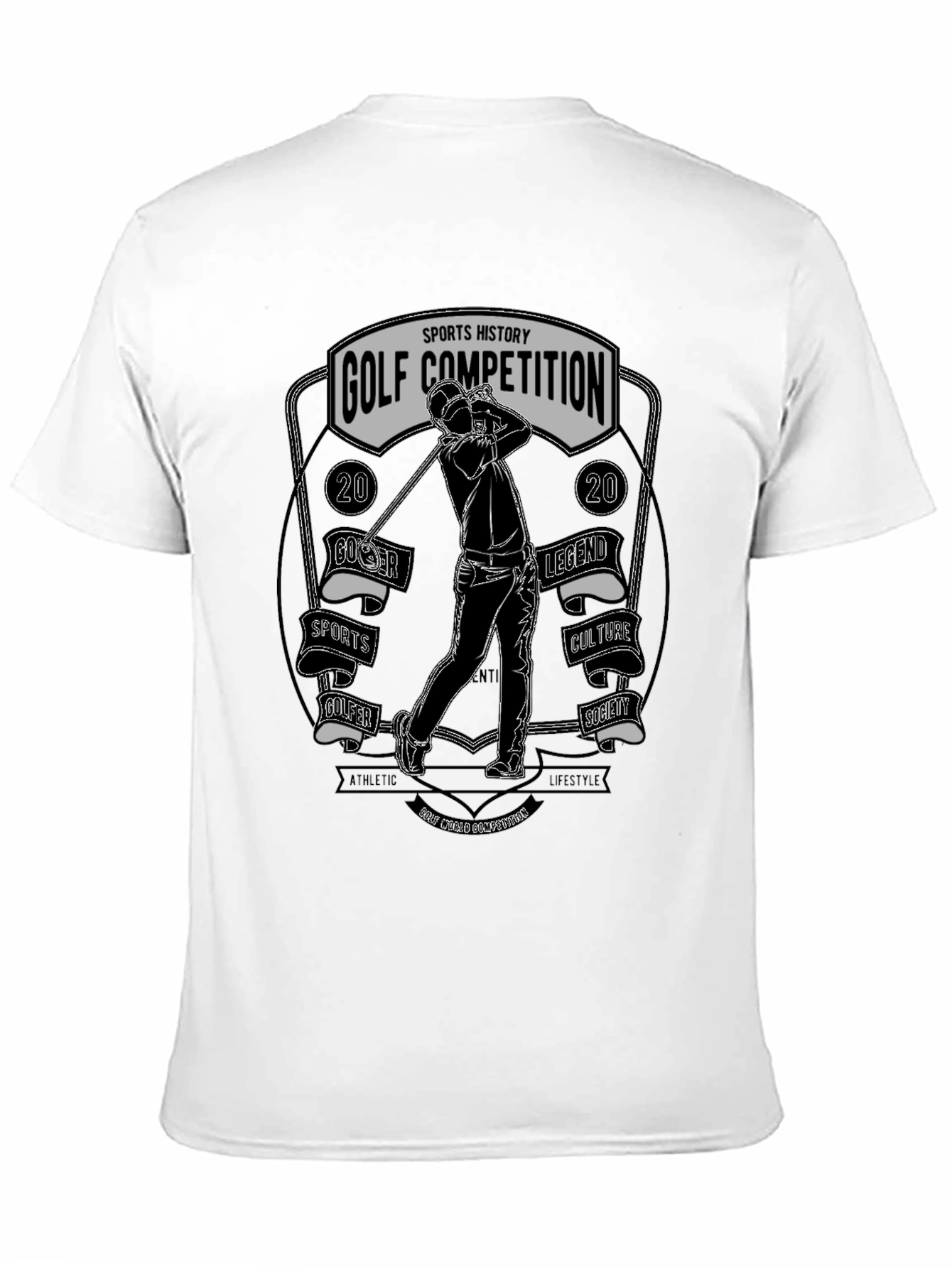 Black Golf Competition Graphic T-Shirt view 11