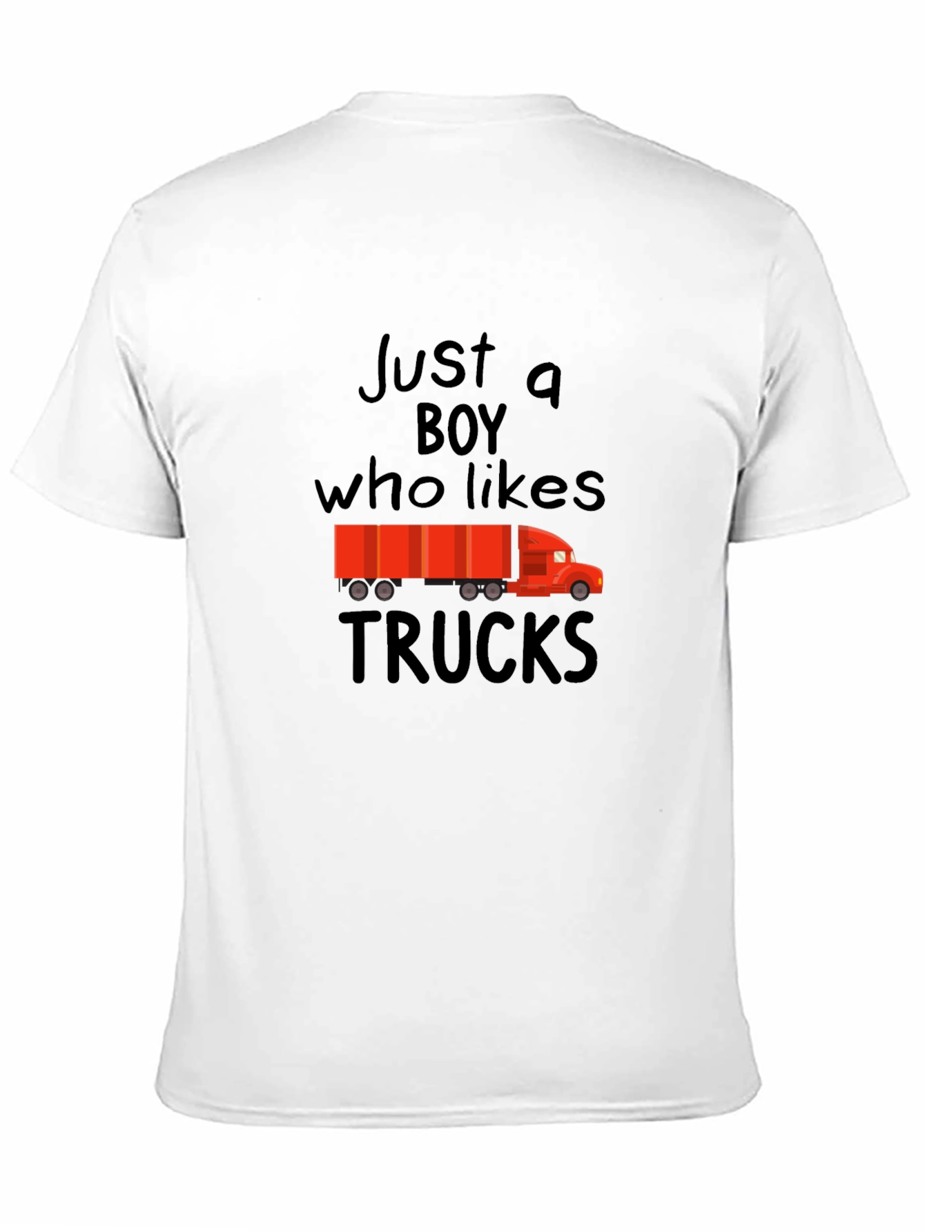 Black Just A Boy Who Likes Trucks Graphic Tee view 11