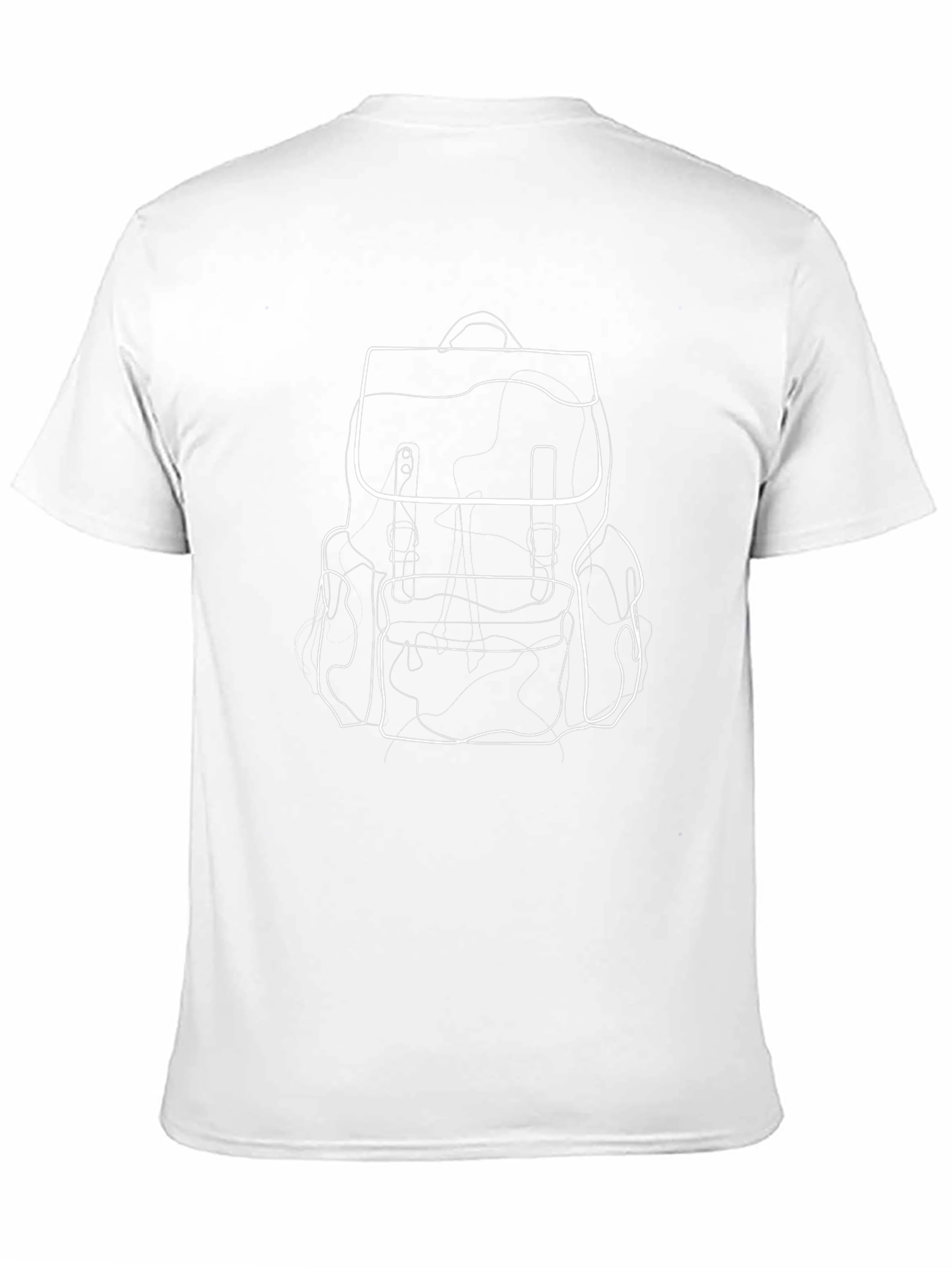 Black Minimalist Backpack Outline Graphic Tee - Black view 11