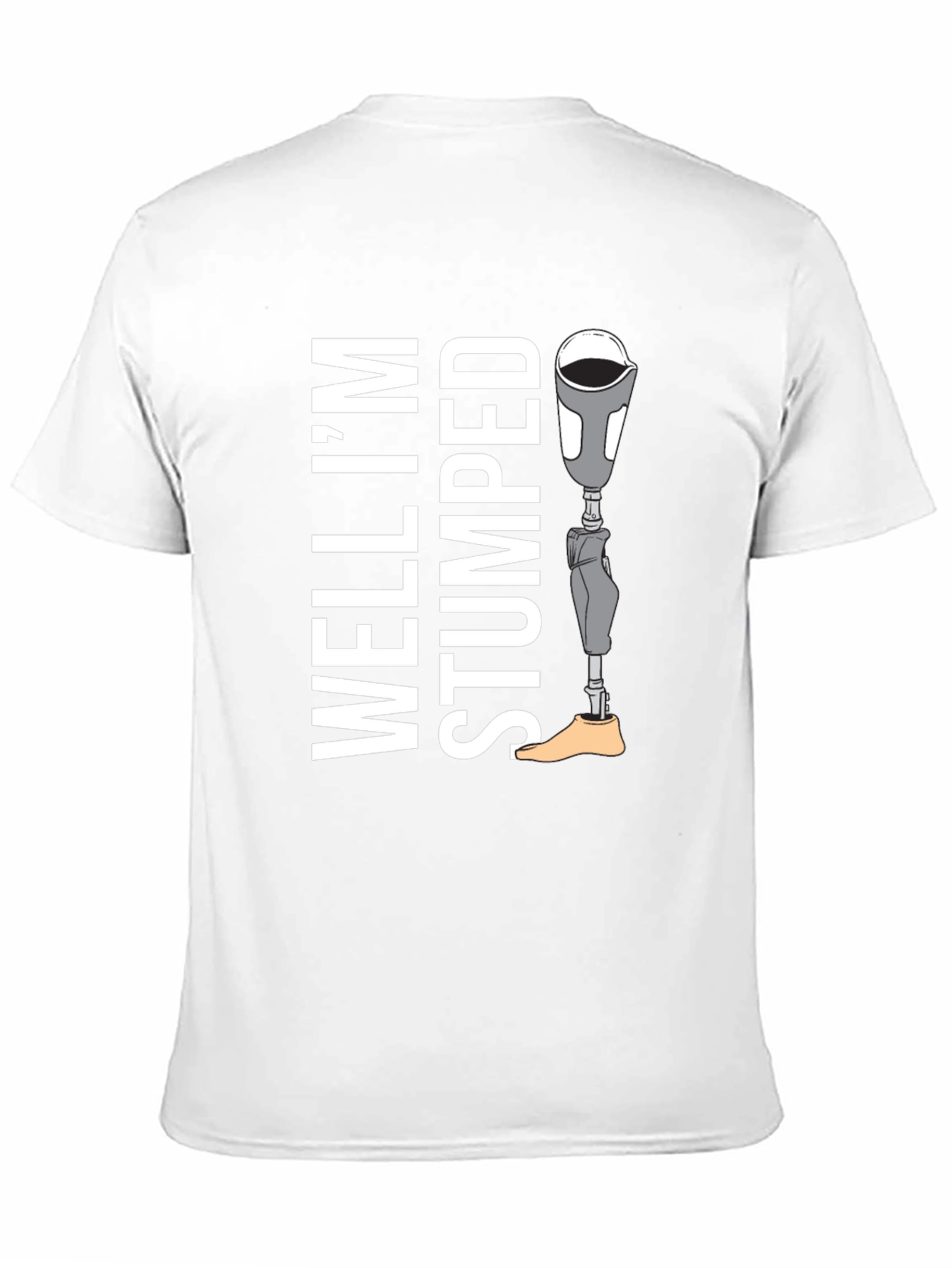 Black Well I'm Stumped Tee - Prosthetic Leg Humor T-Shirt view 11