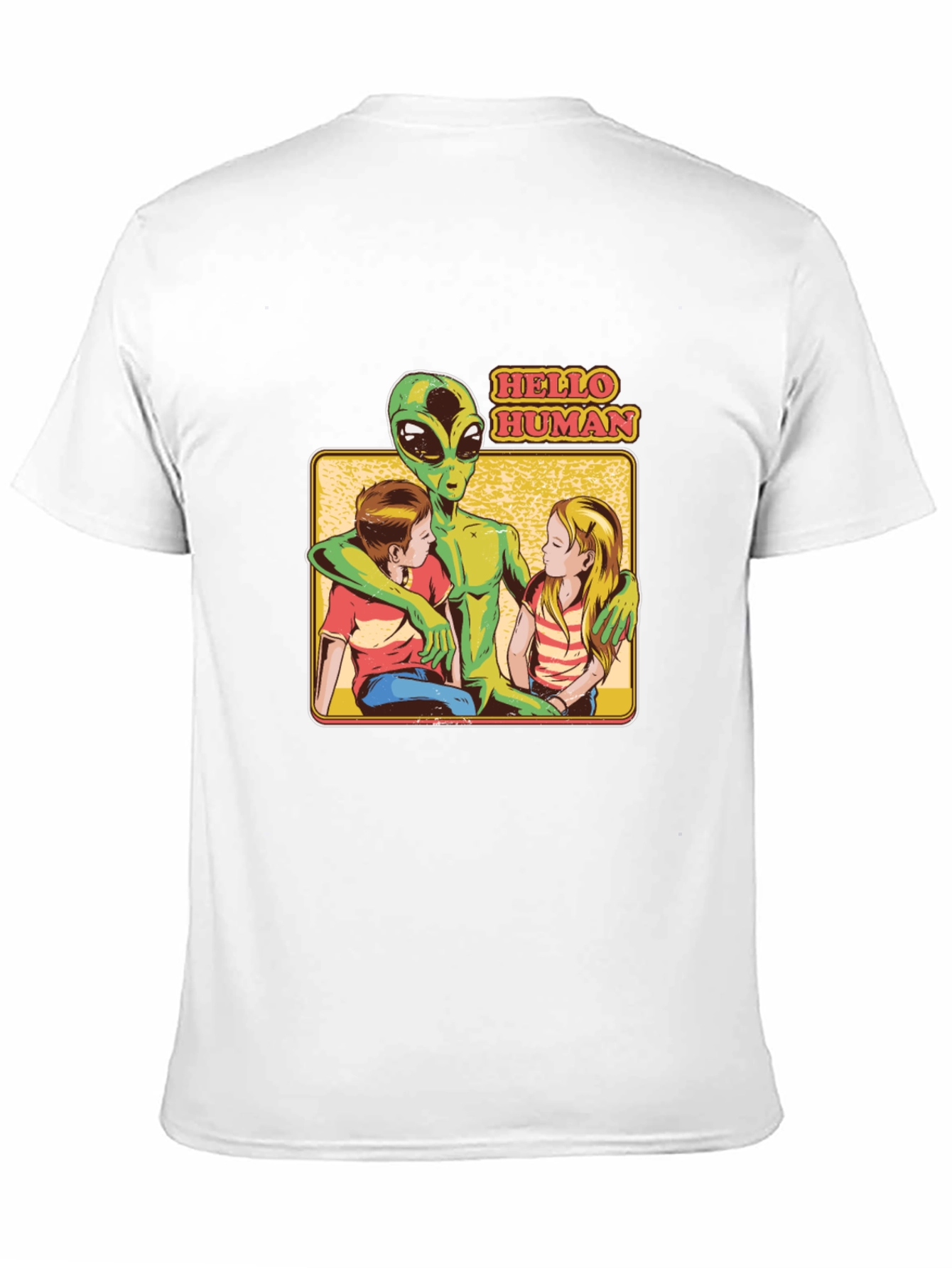 Black Hello Human Alien Graphic T-Shirt view 11
