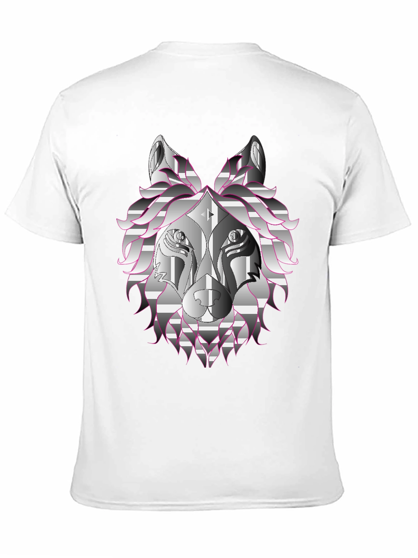 Black Geometric Wolf Graphic Tee - Black view 11