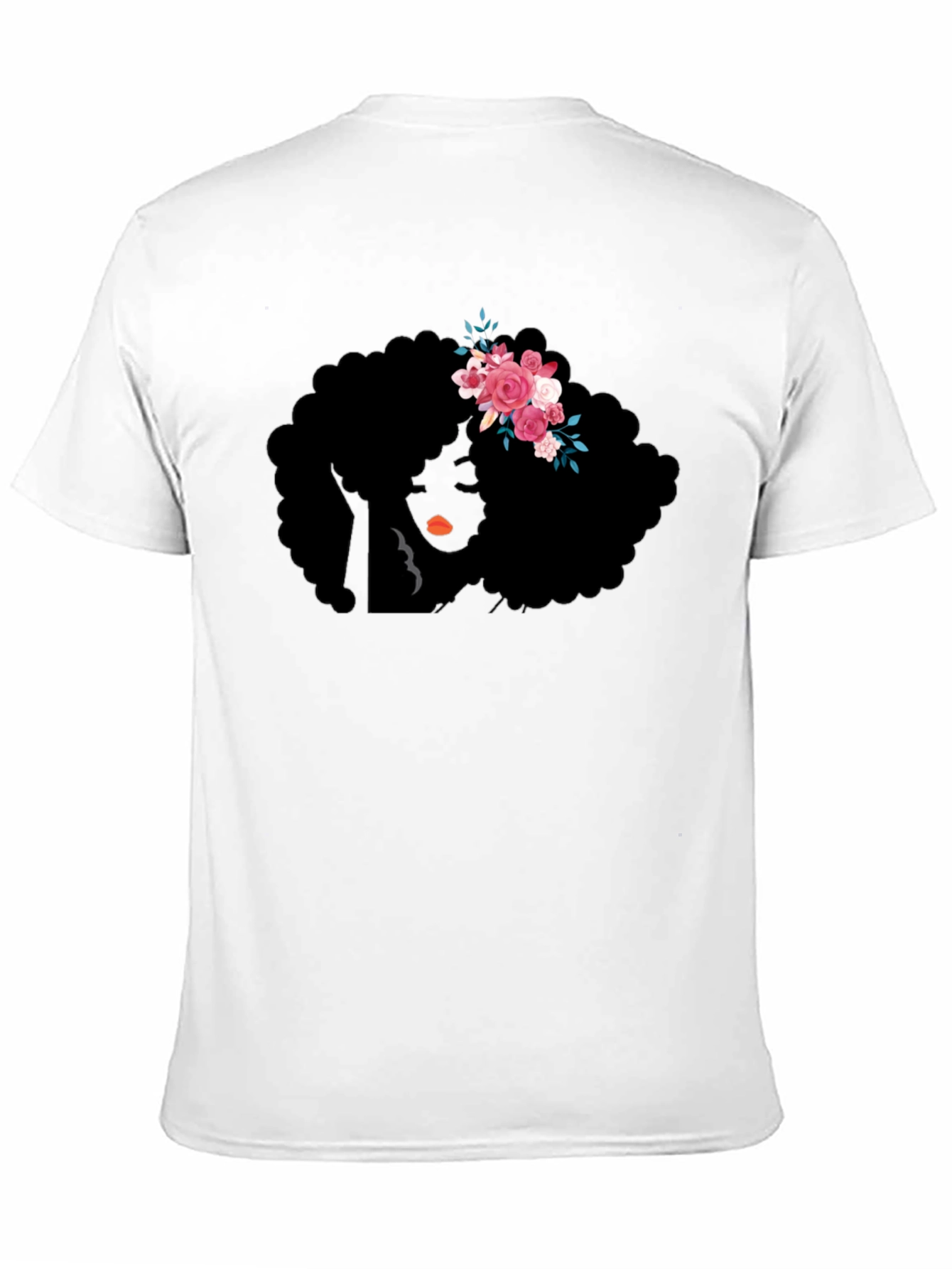Black Afro Woman Flower Crown Graphic Tee view 11