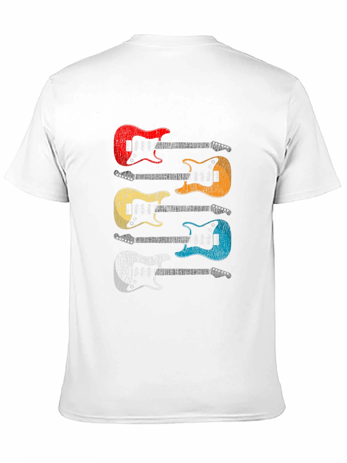 Black Retro Guitar T-Shirt - Colorful Music Tee view 11