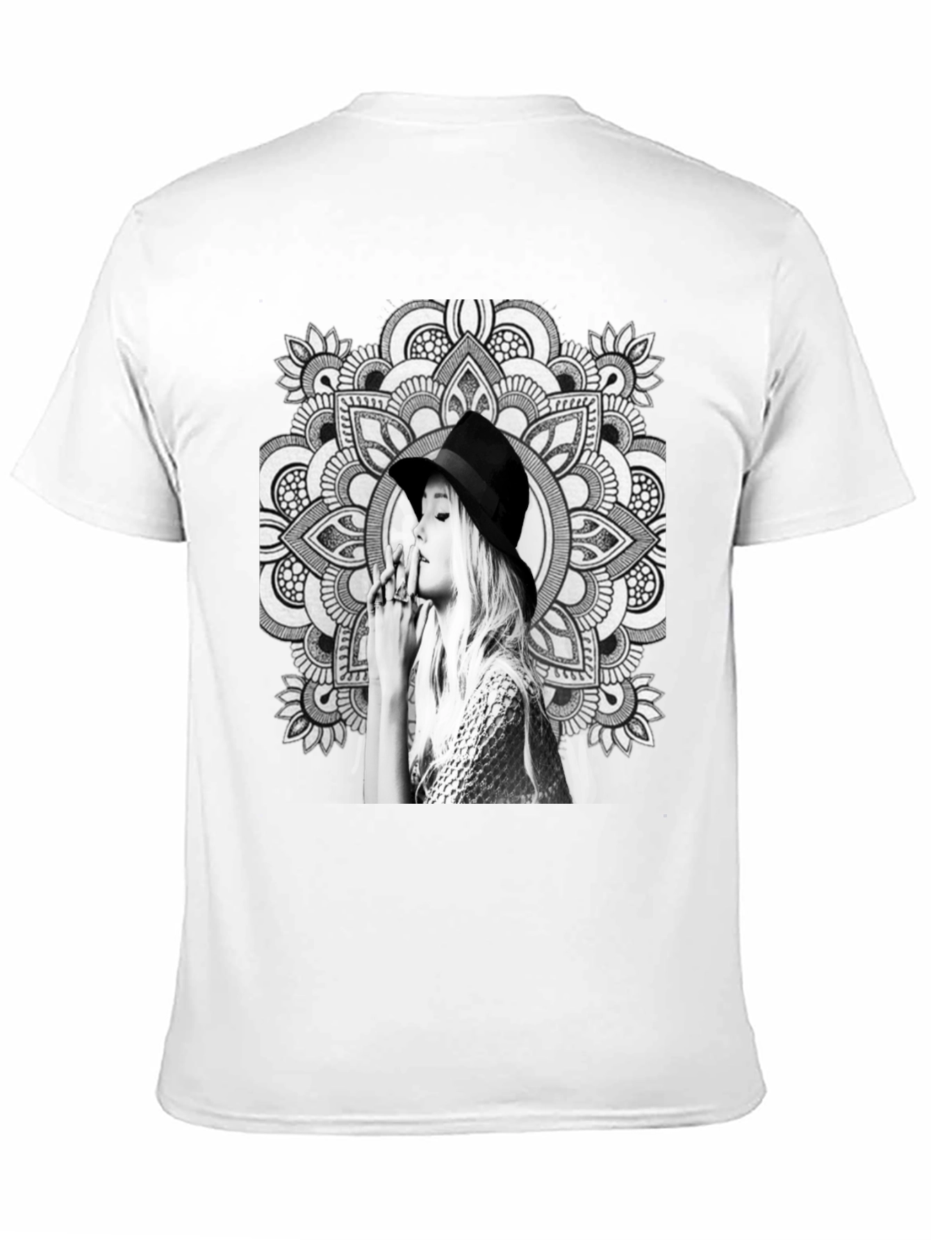 Black Black T-Shirt with Artistic Mandala Design view 11