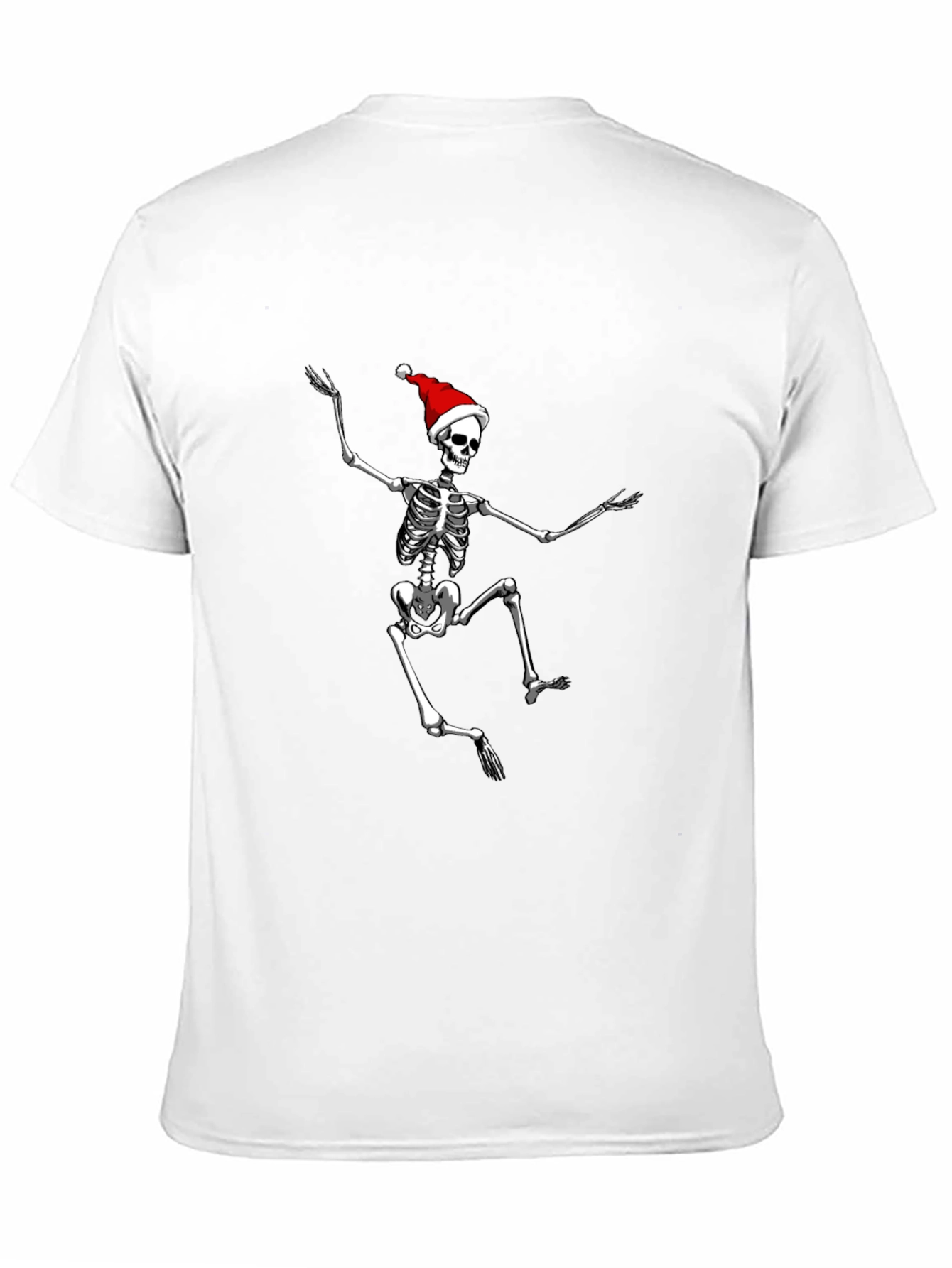 Black Skeleton Santa Black T-Shirt: Holiday Spooky Style view 11