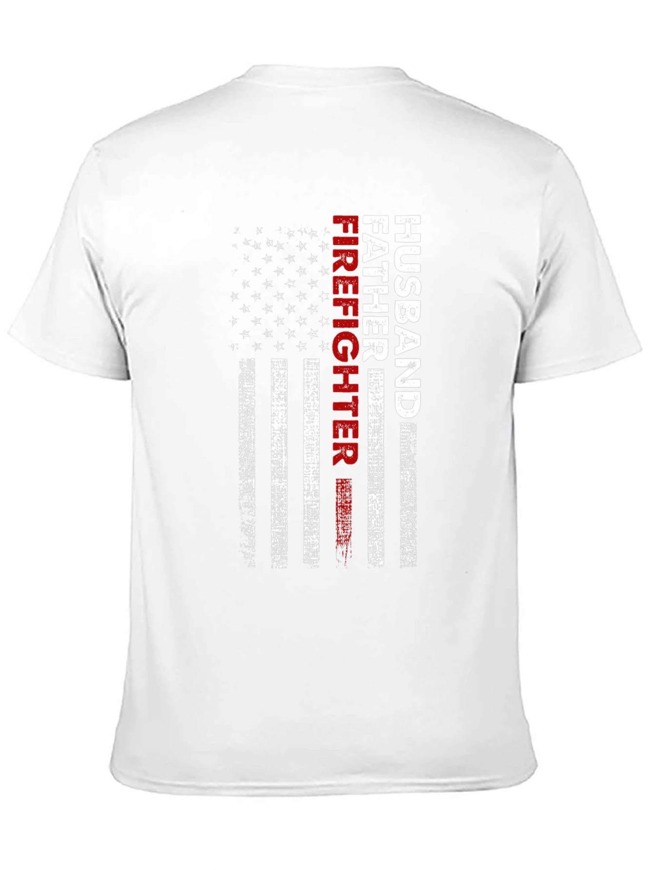Black Husband Father Firefighter American Flag T-Shirt view 11
