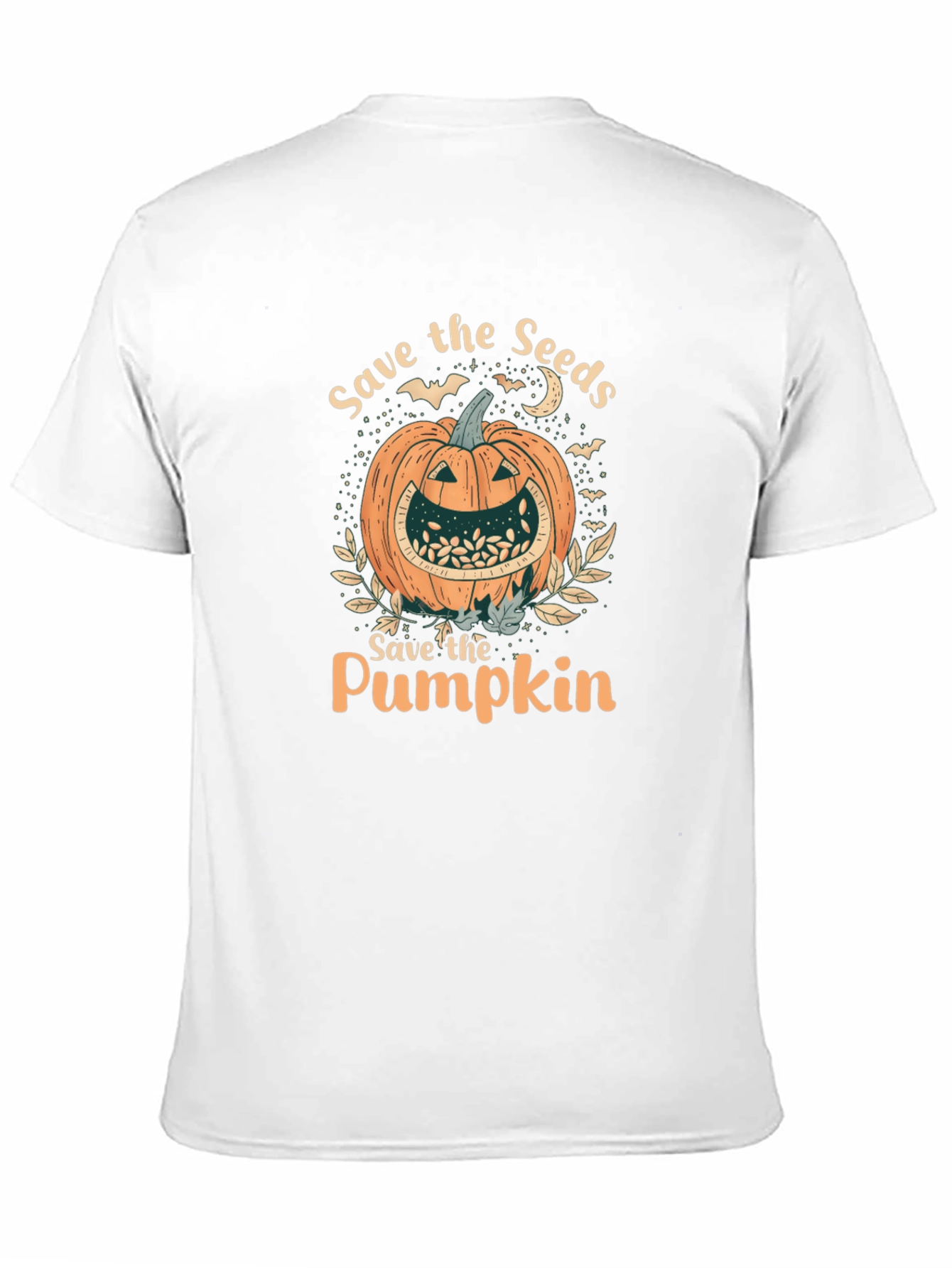 Black Save the Seeds Pumpkin T-Shirt - Halloween view 11