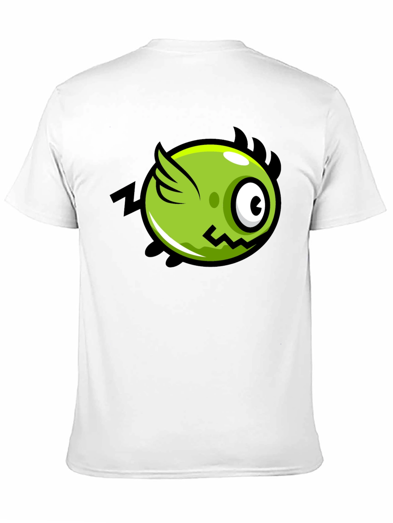 Black Funky Green Flying Eye Cartoon Black Tee view 11