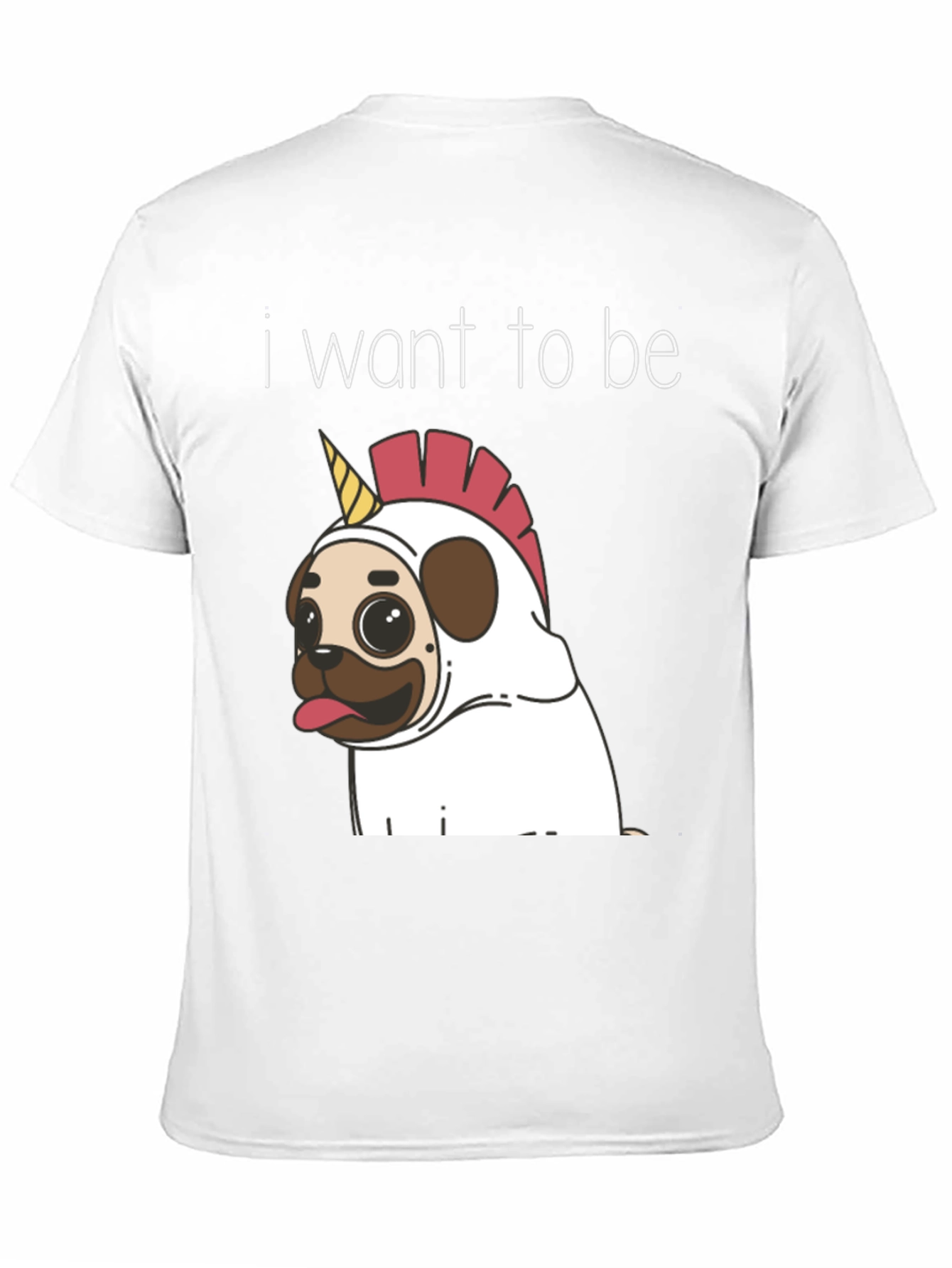 Black Funny Pug Unicorn T-Shirt - I Want To Be view 11