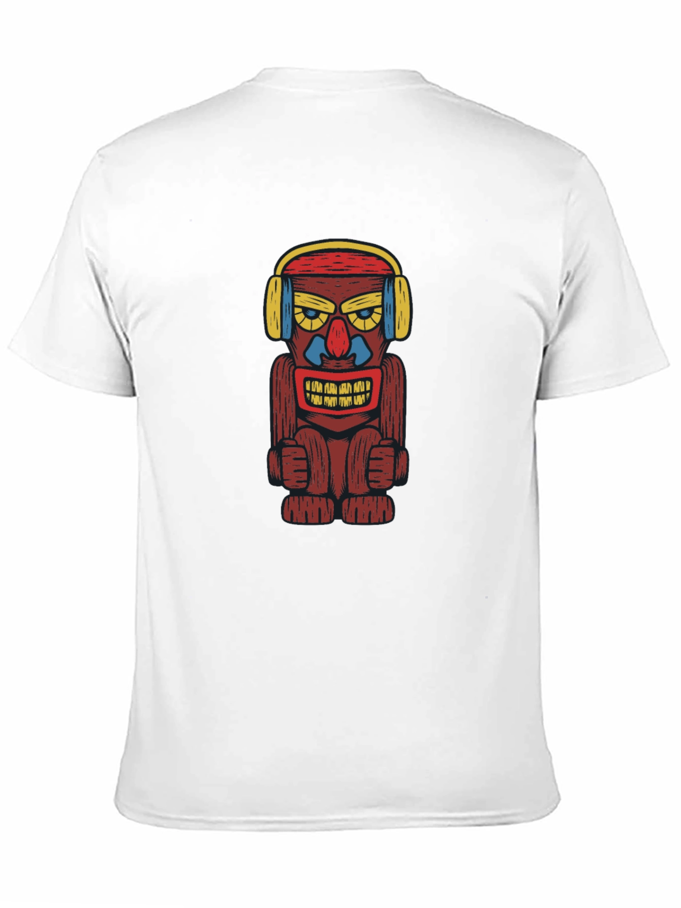 Black Groovy Tiki Headphone Graphic Tee view 11