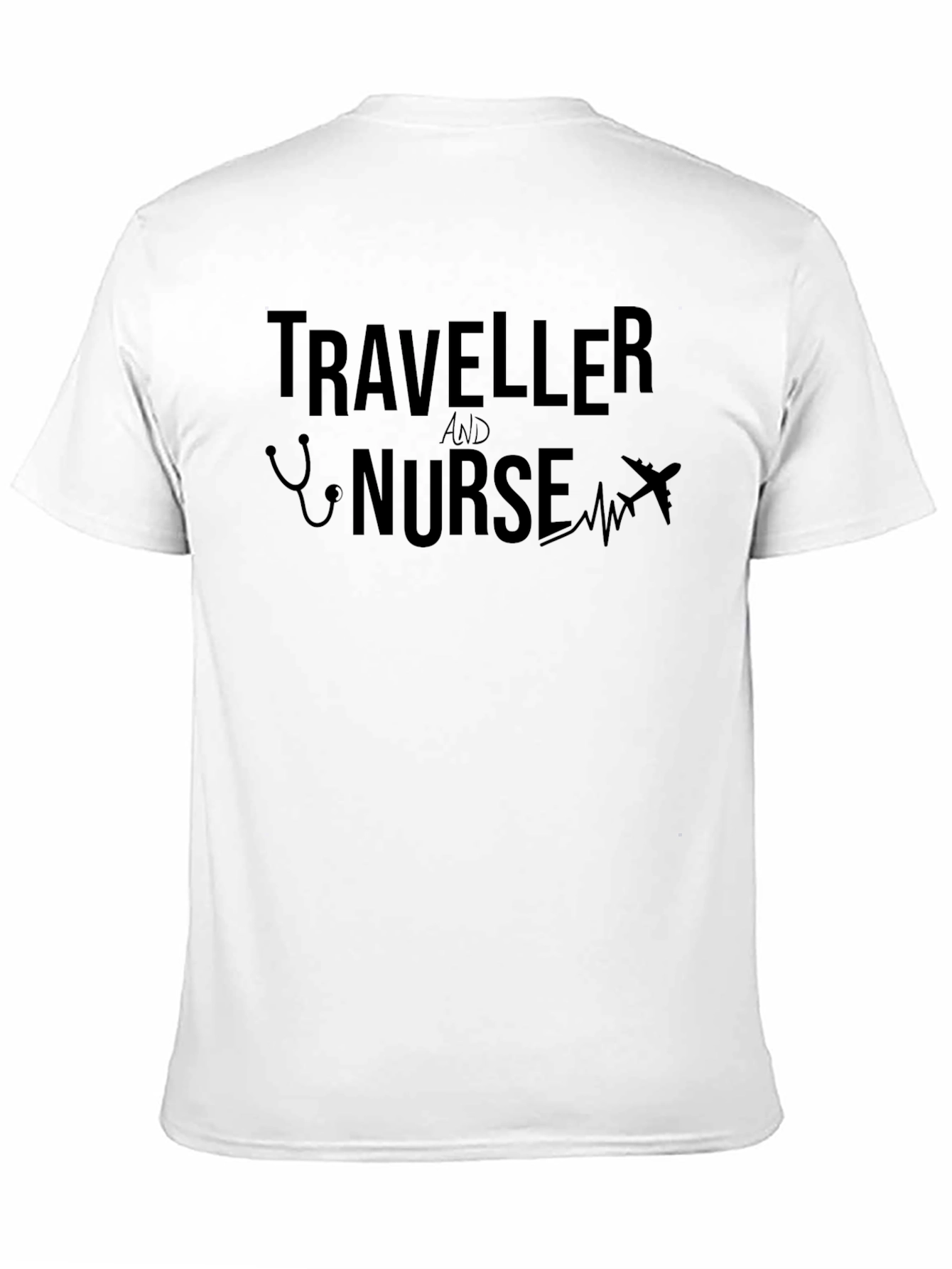 Black Traveller and Nurse Graphic Tee - Black Cotton T-Shirt view 11