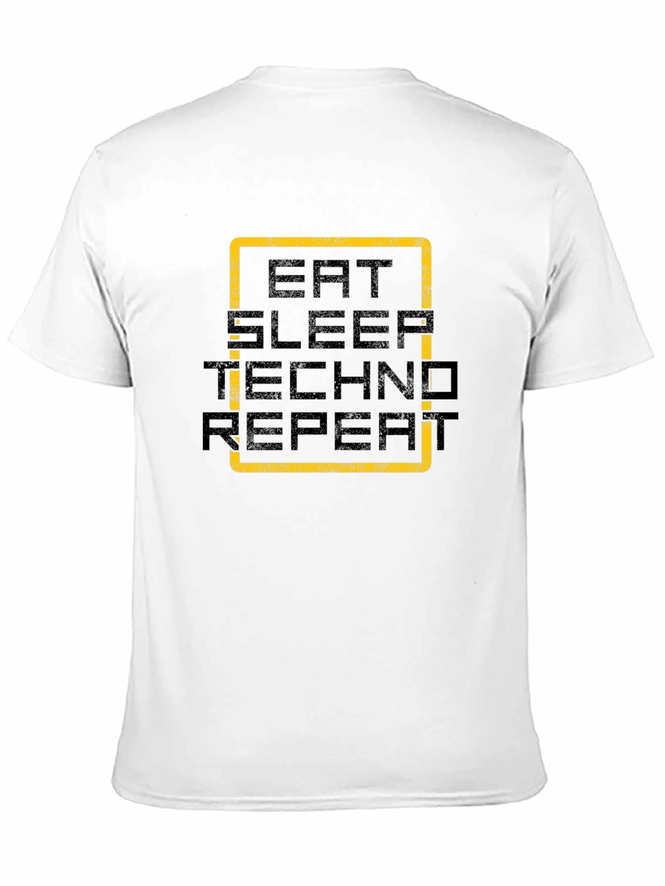 Black Eat Sleep Techno Repeat Black Graphic Tee view 11