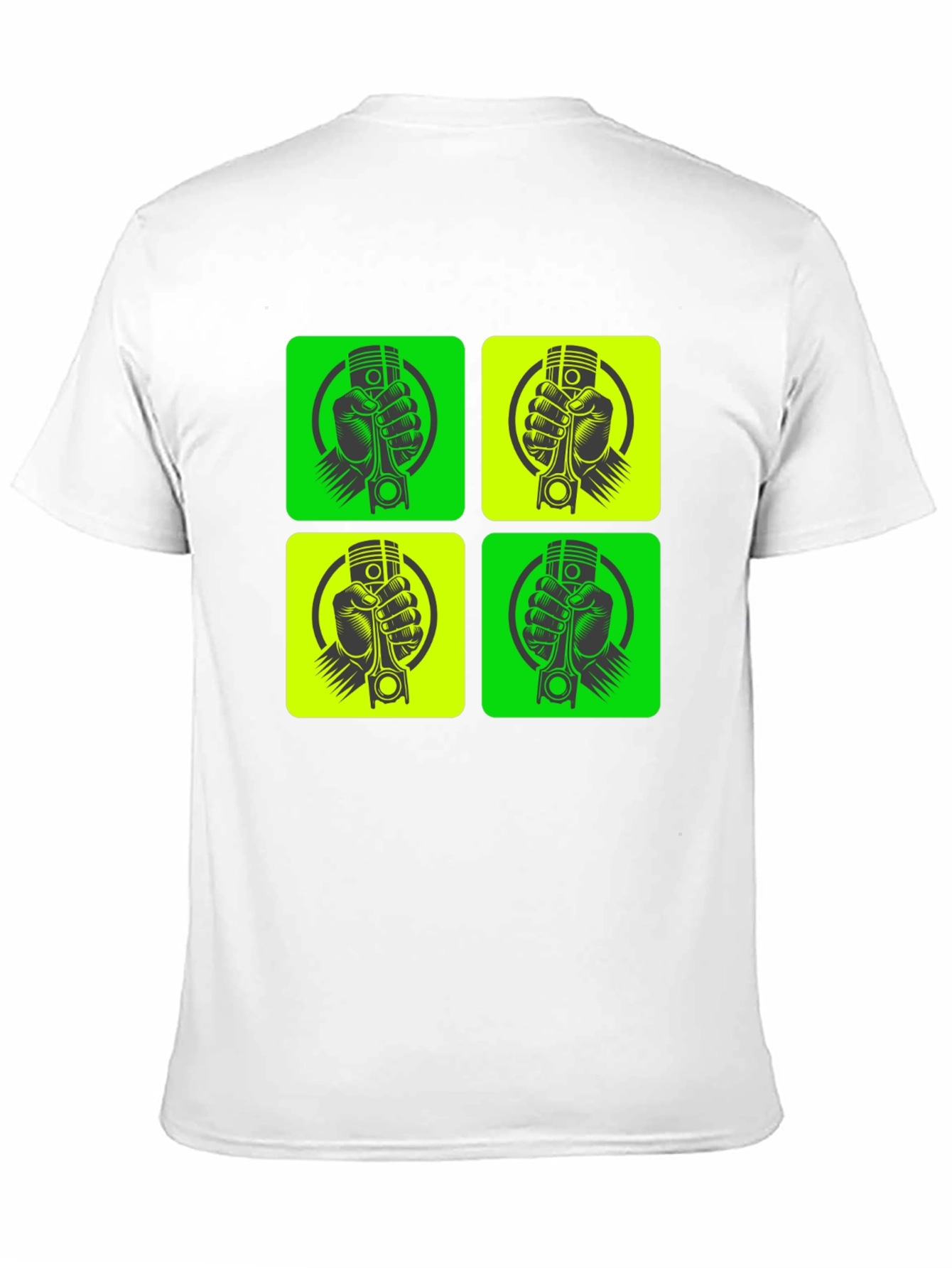 Black Piston Hand Graphic Tee - Black Crew Neck T-Shirt view 11