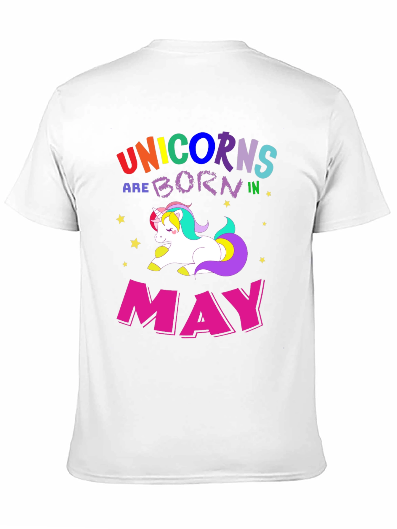 Black Unicorns Born in May T-Shirt view 11