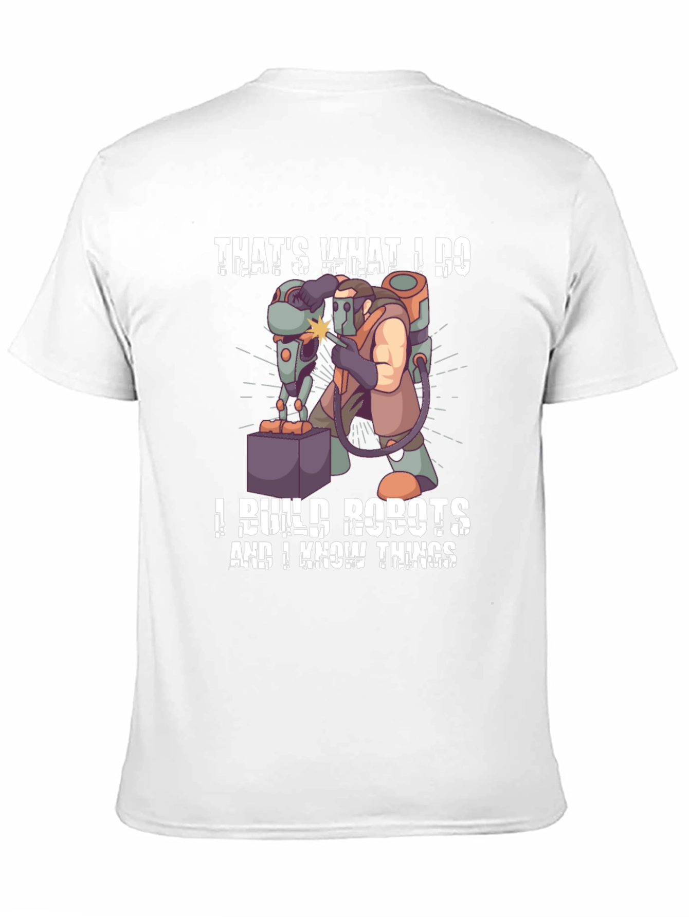 Black That's What I Do I Build Robots T-Shirt view 11