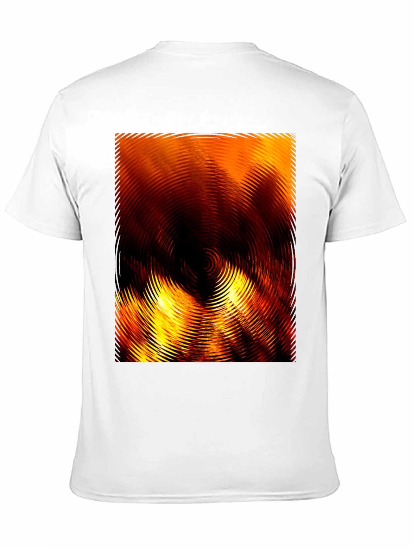 Black Fiery Abstract Ripple Print Black T-Shirt view 11