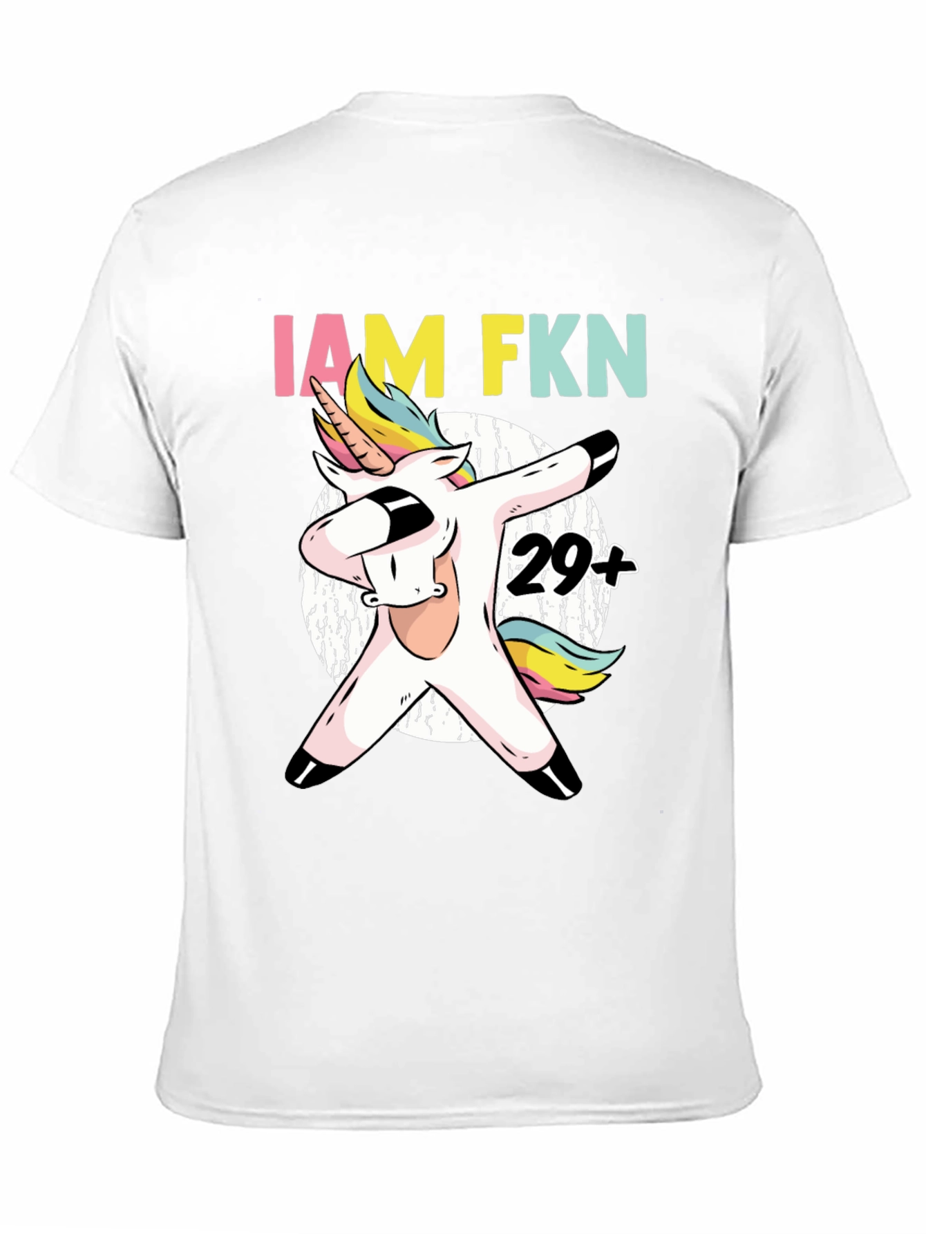 Black IAM FKN 29+ Unicorn Dabbing T-Shirt view 11