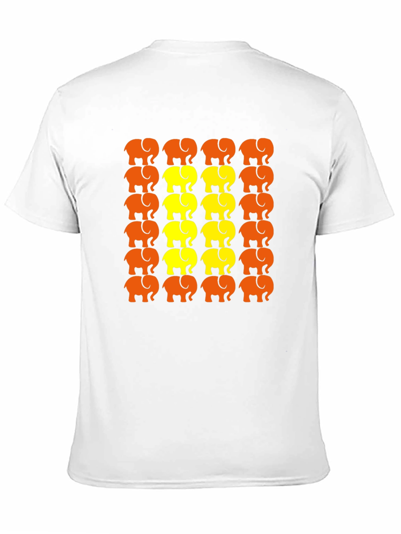 Black Elephant Patterned T-Shirt - Novelty Graphic Tee view 11