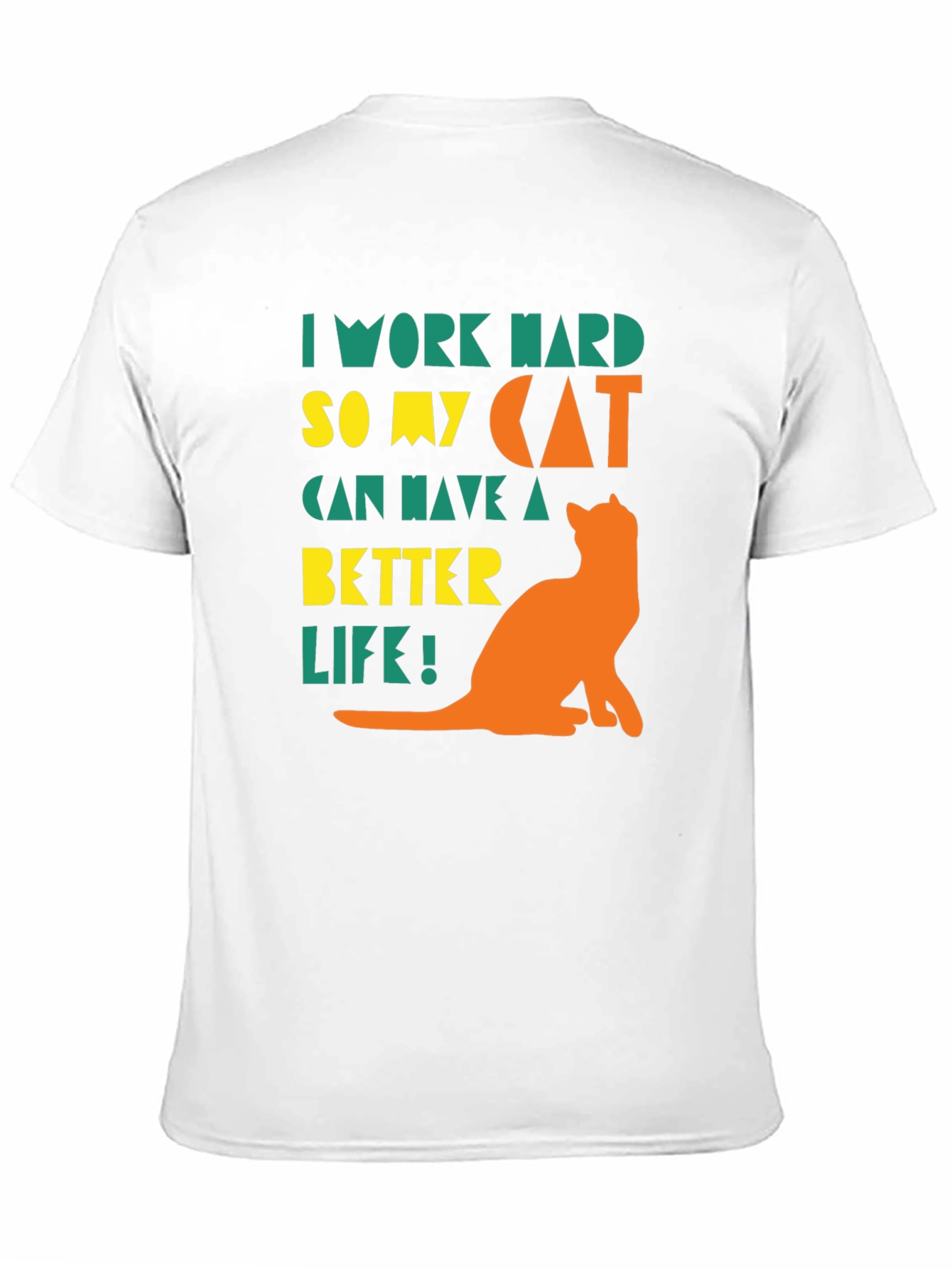 Black I Work Hard for My Cat T-Shirt view 11
