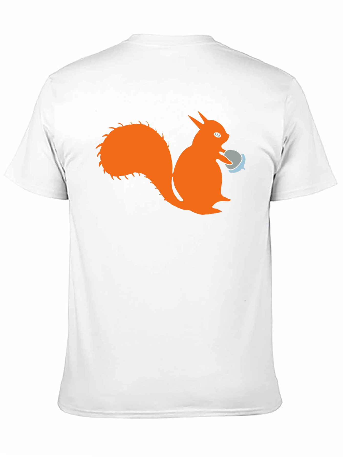 Black Squirrel T-Shirt - Black Cotton Tee with Orange Squirrel Design view 11