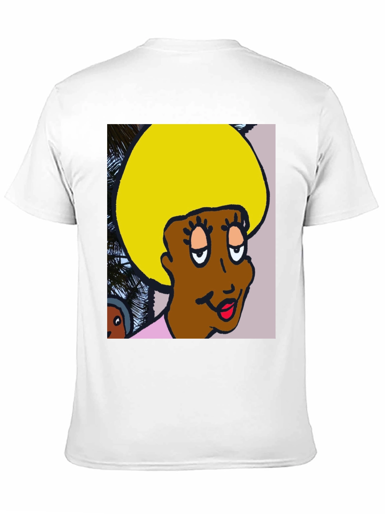Black Retro Cartoon Afro T-Shirt view 11