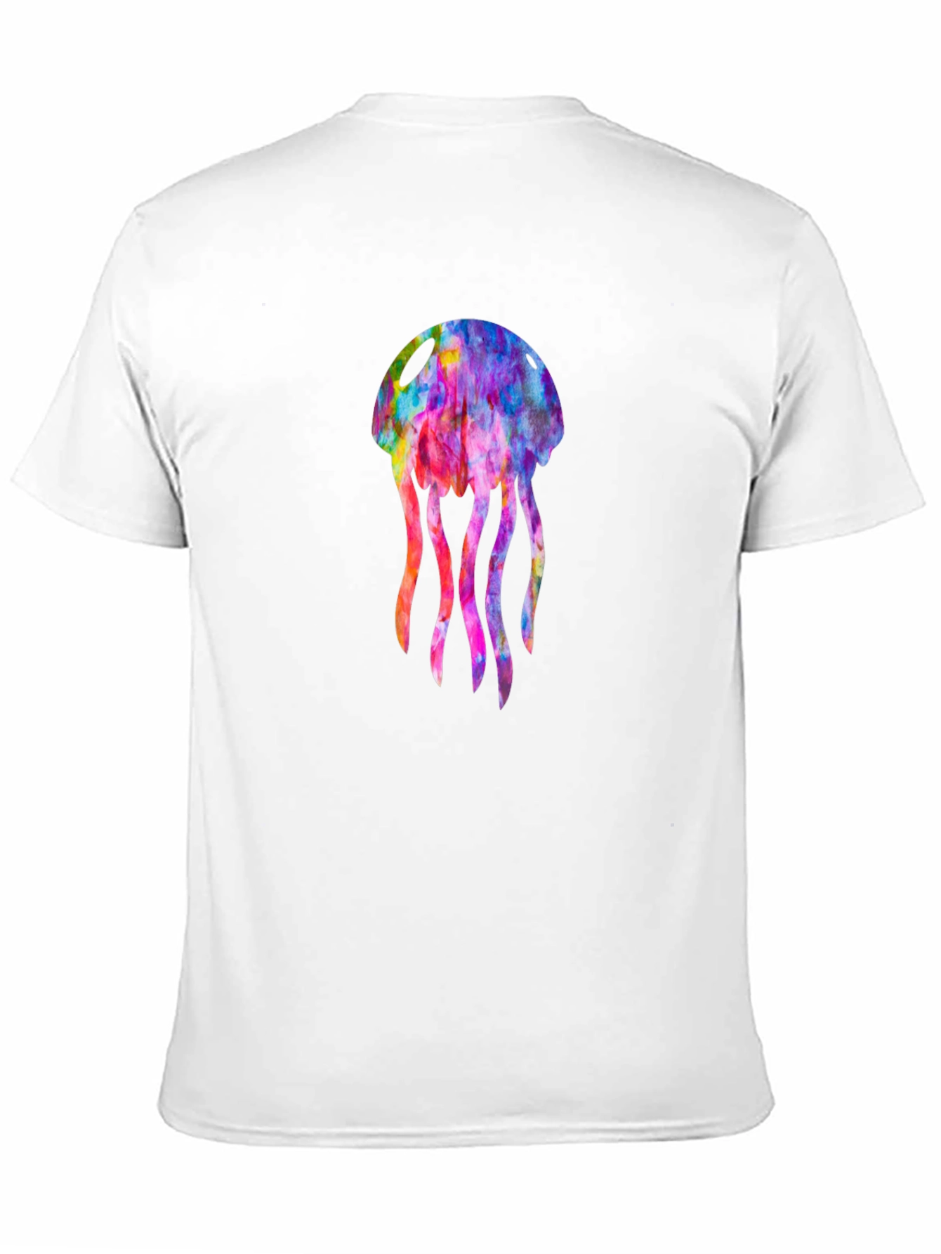 Black Colorful Jellyfish Graphic Black T-Shirt view 11