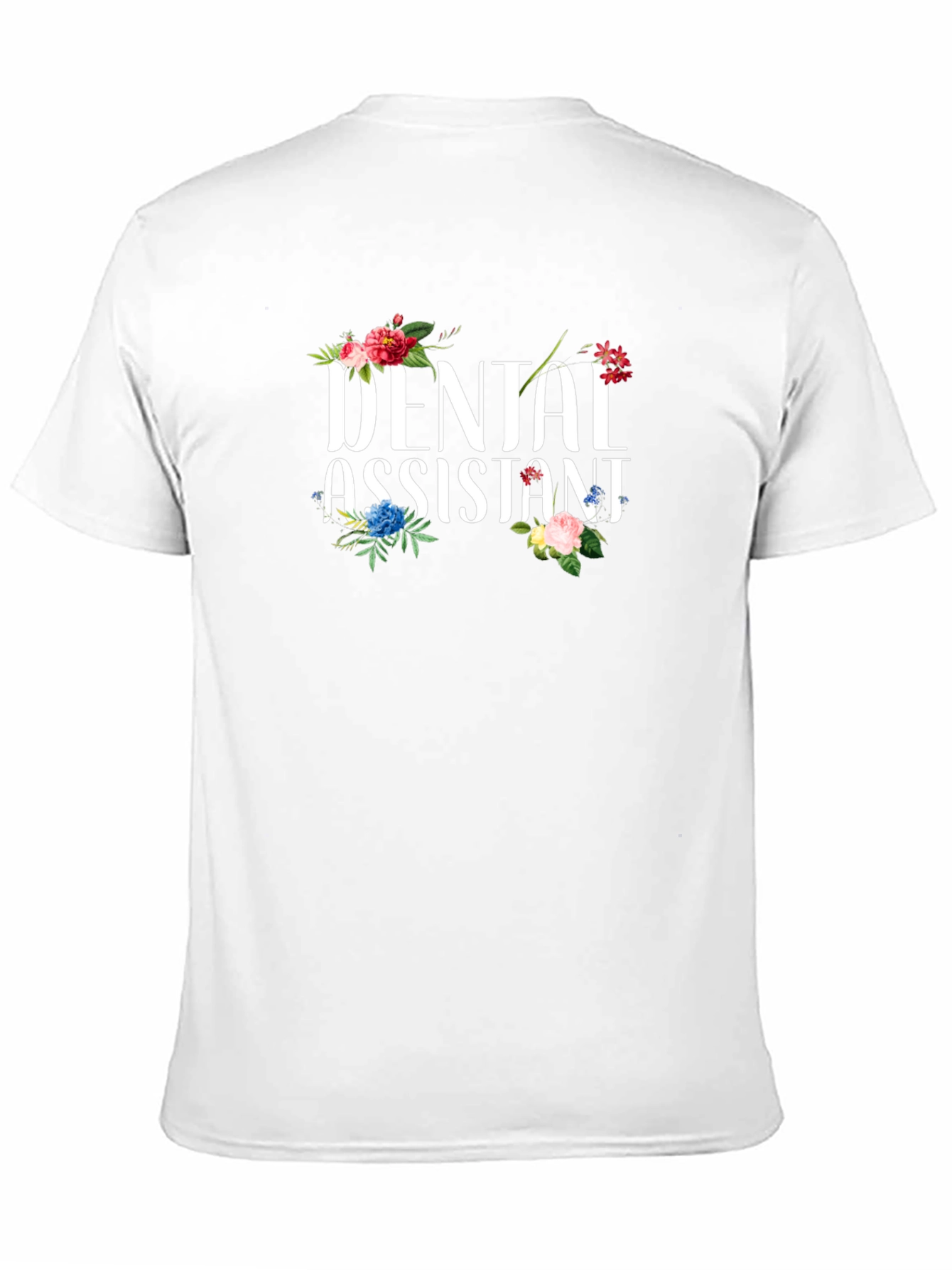 Black Dental Assistant Floral T-Shirt view 11